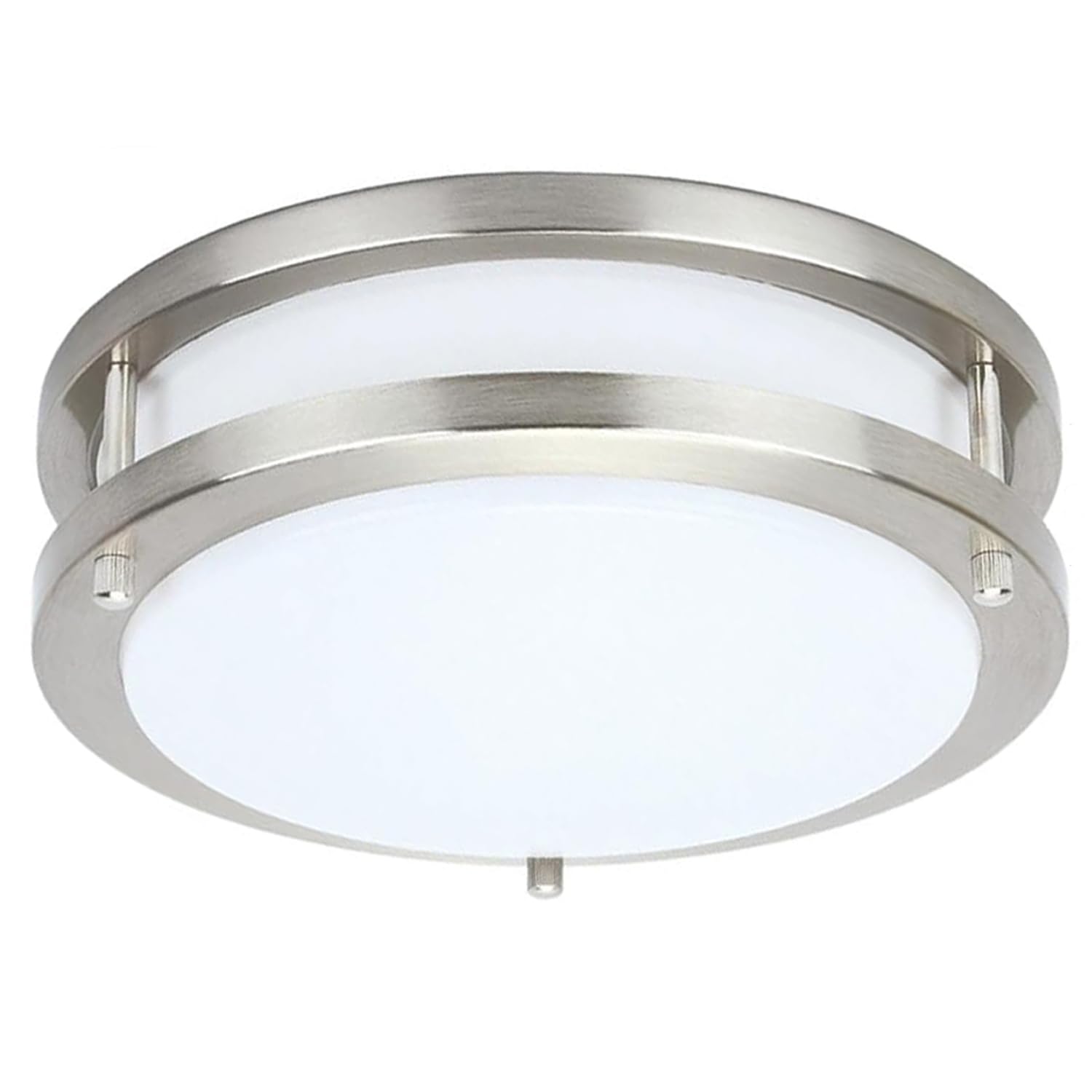 Drosbey 48W Dimmable LED Ceiling Light Fixture, 5000 Lumens, 3000K Warm White, 13.2in, Brush Nickel, Model CL503011