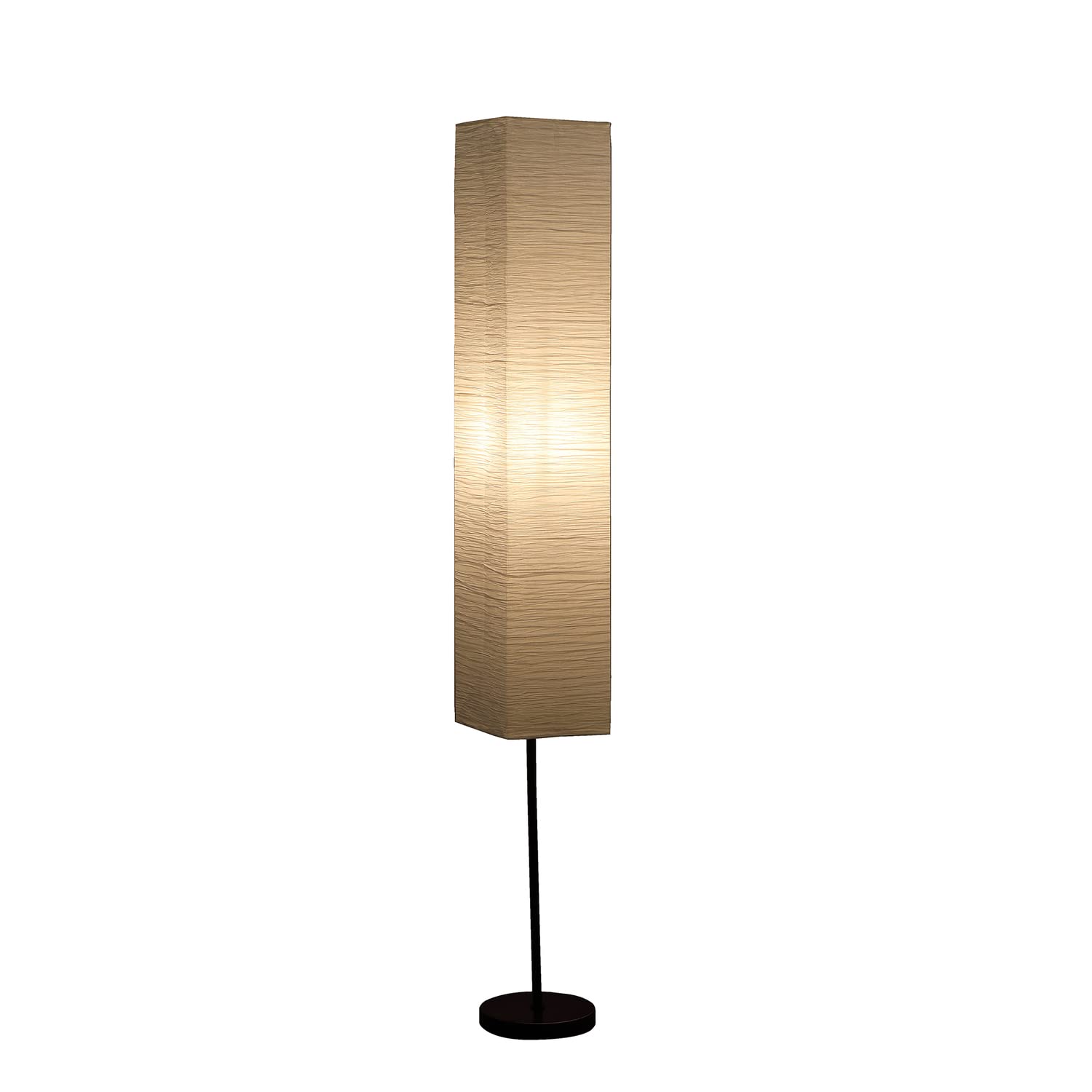 ORE International Noki Japanese Paper Floor Lamp 62.5-Inch Black Off White Model HBL2306