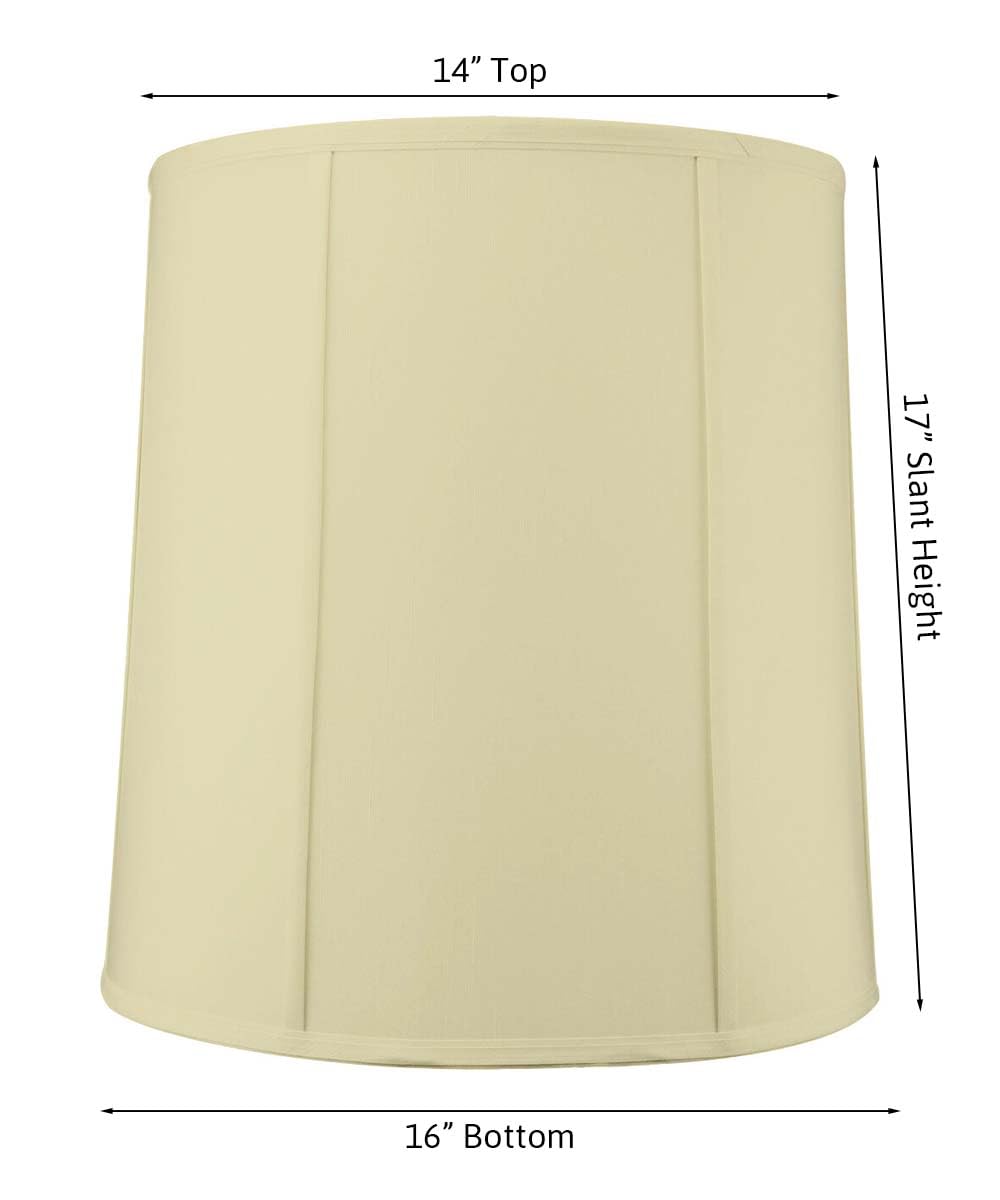Homeconcept Prestige Tall Drum Lampshade, 14X16X17, Eggshell Silk, Model 141617Dres, Cylinder Replacement For Table Lamps
