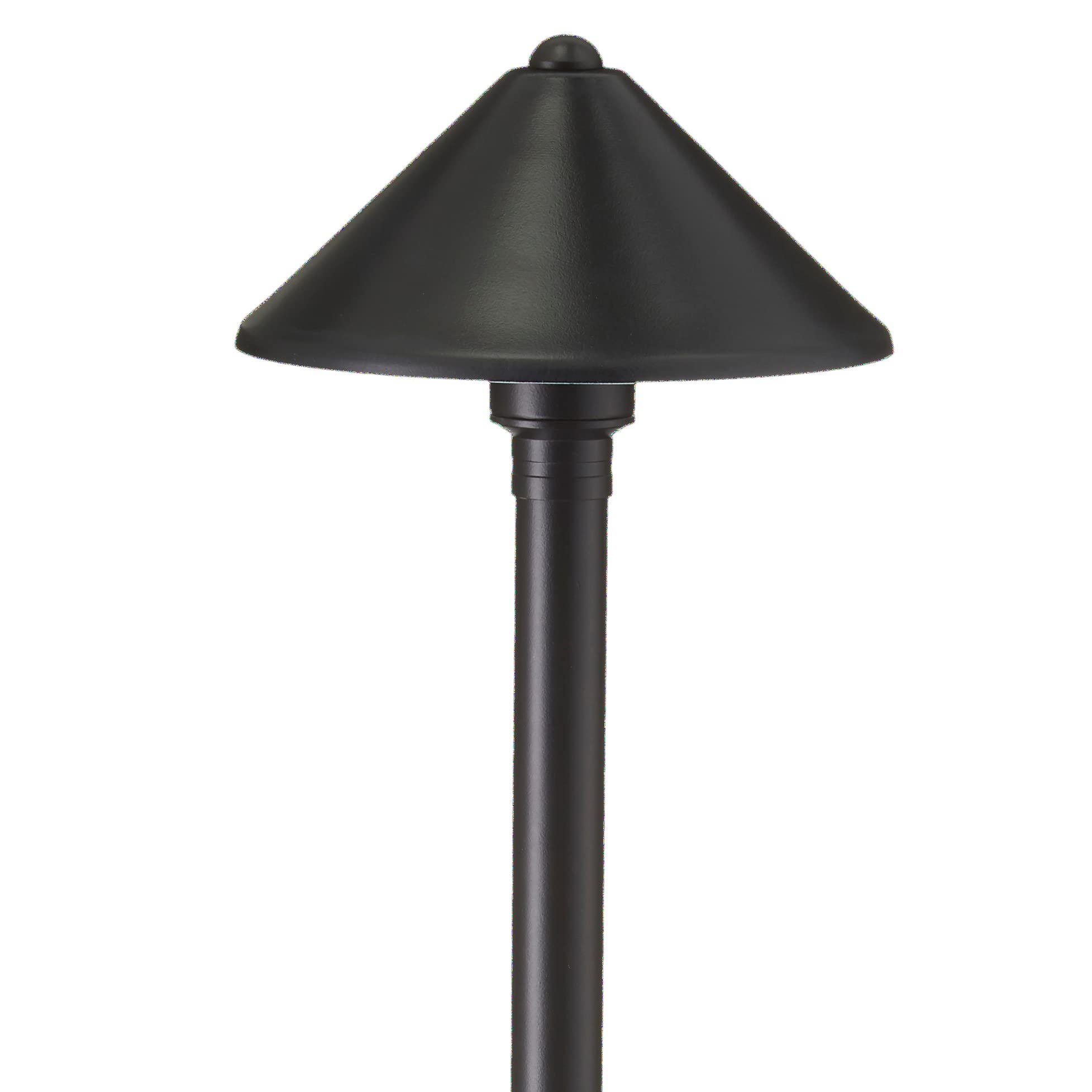 VOLT Conehead 12V Black Brass Path Light (7 Shade, 25 Tall) for Low Voltage Landscape Lighting on Outdoor Pathway, Walkway, Gard