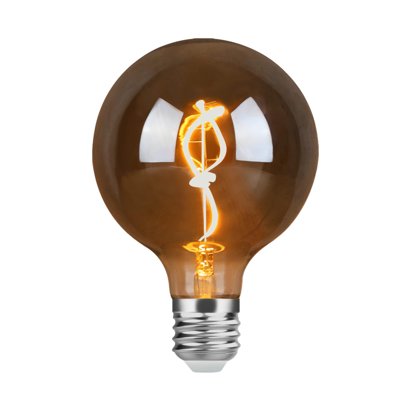 Omed G95/G30 Smoke Grey Large Globe Led Edison Light Bulb, 4W 2200K Warm White Dimmable Decorative Light Bulb 40 Watt Equivalent
