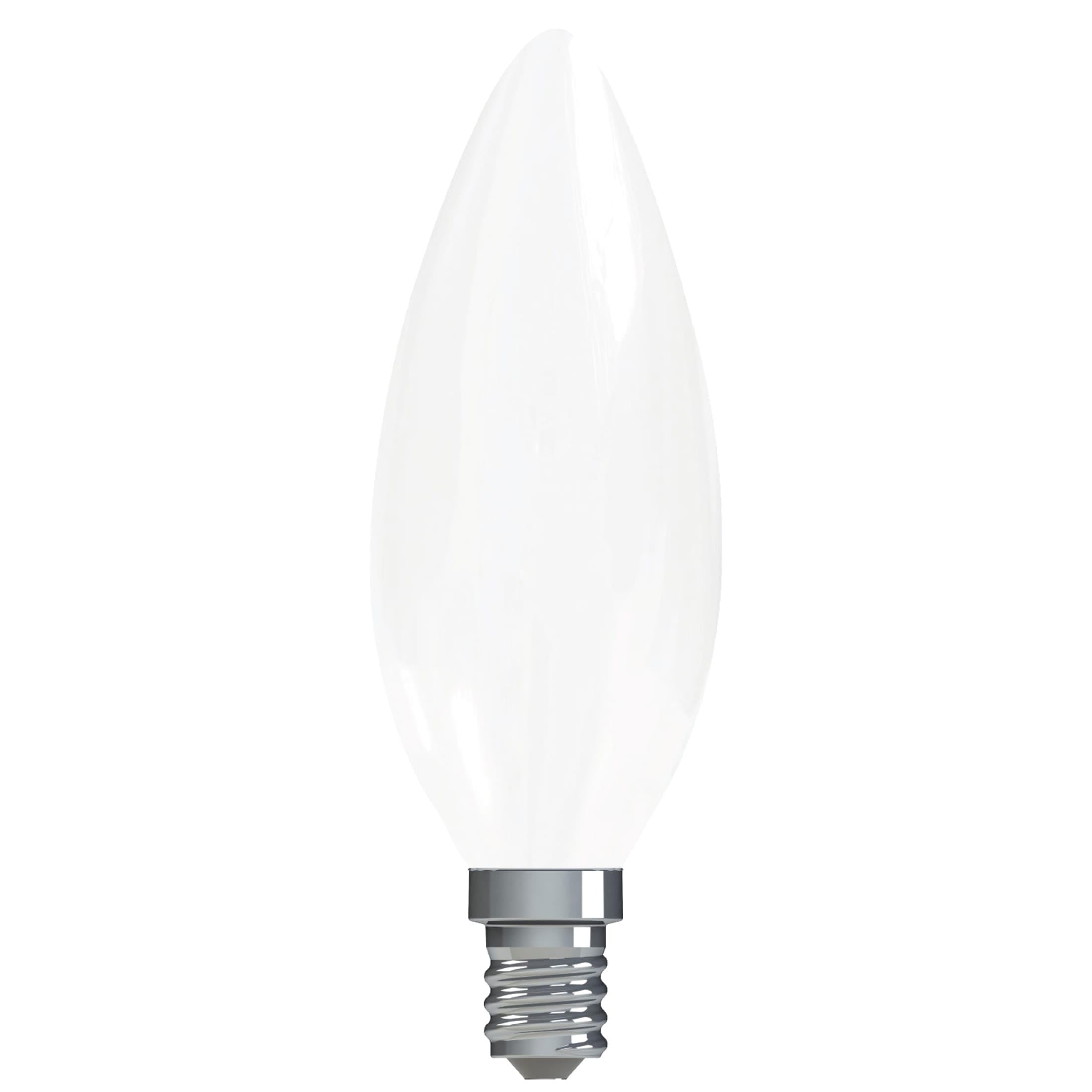 GE LED Light Bulbs, 40W Equivalent, Soft White, Decorative, Small Base, 2 Pack, Frosted White, Model 25032