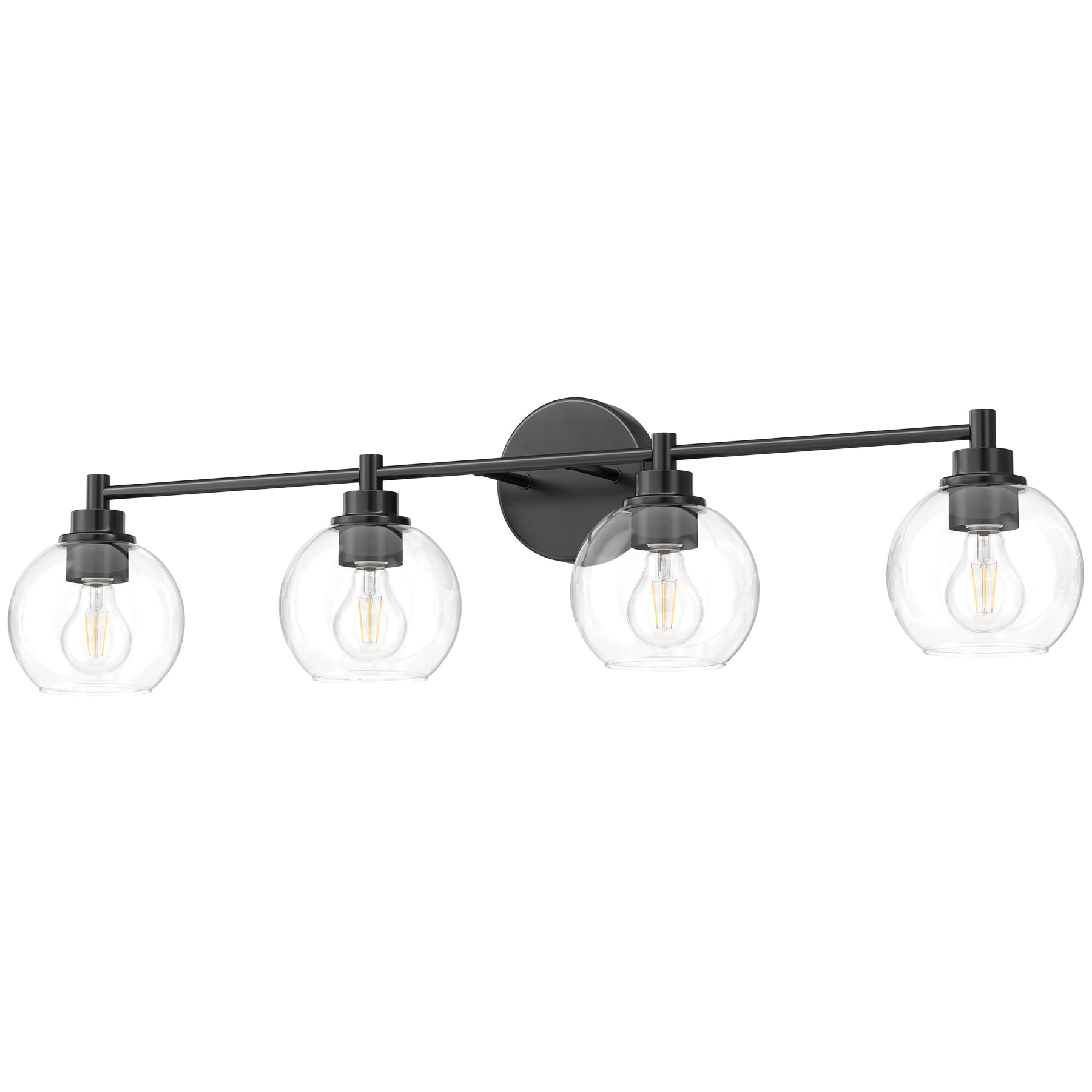 Vonluce Bathroom Light Fixtures, 4-Light Bathroom Vanity Light With Globe Glass Shades E26 Sockets, Vanity Lights Over Mirror Fo