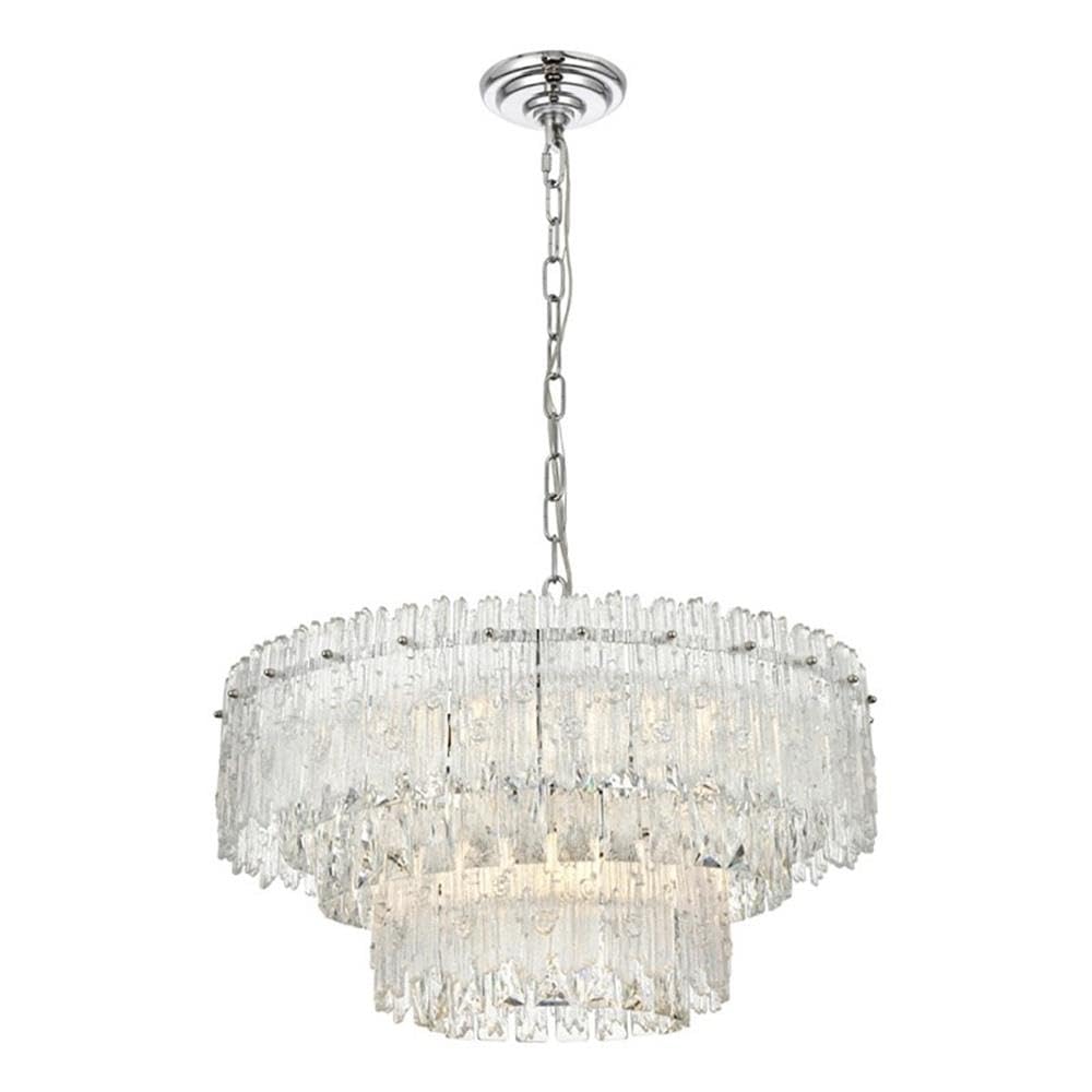 Elegant Lighting Emilia 6-Light Metal & Glass Chandelier in Chrome/Clear