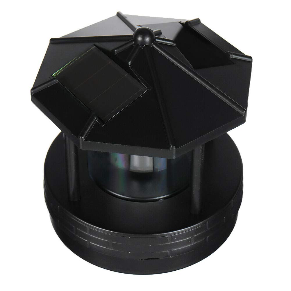 Erthree Garden Solar Lights - Outdoor LED Lighthouse, Waterproof, Rotatable, Free Size, Black - L