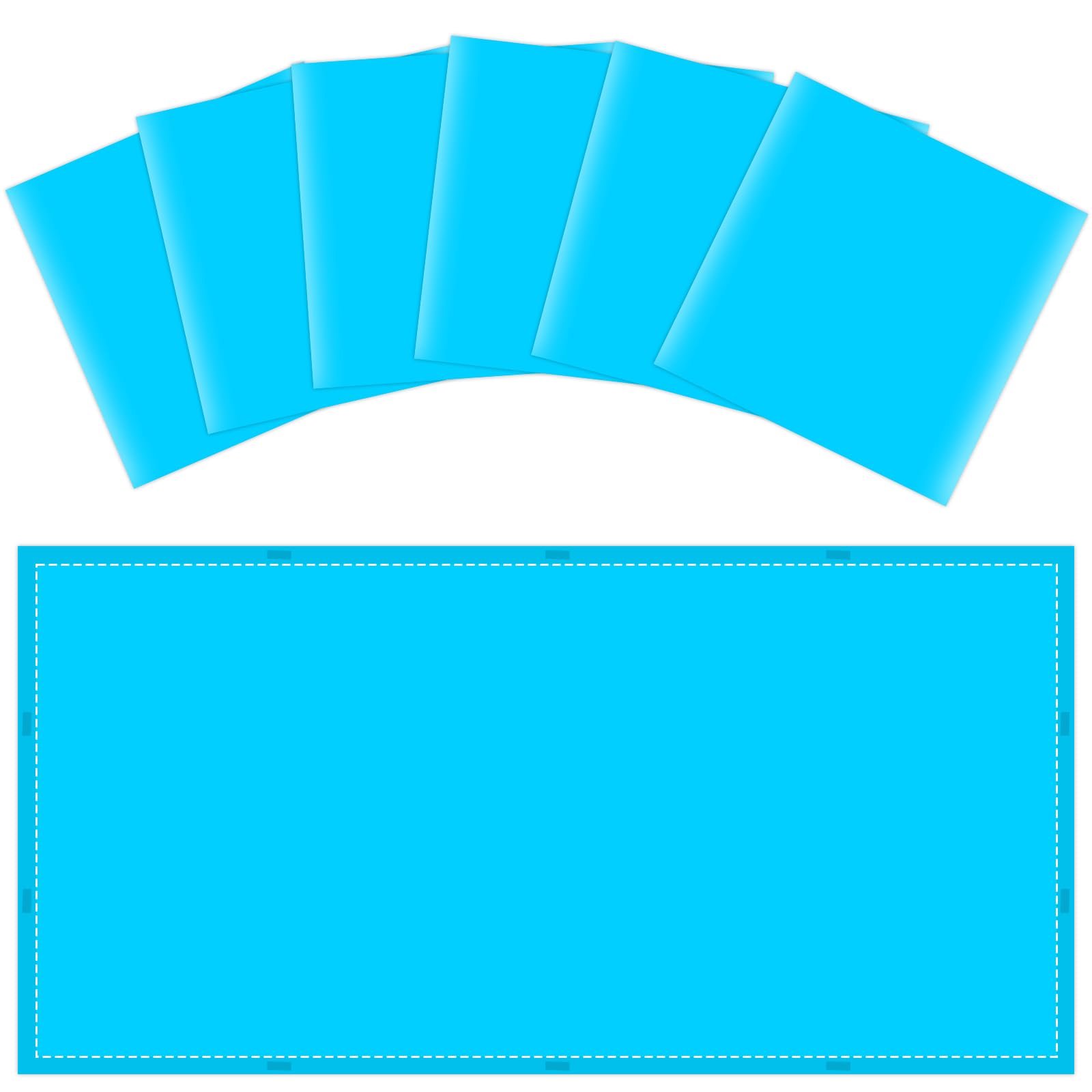 Wiooffen Fluorescent Light Covers, 6 Pcs with Magnets, Easy Install, 4x2 Feet, Blue, Polyester, Model YM0794