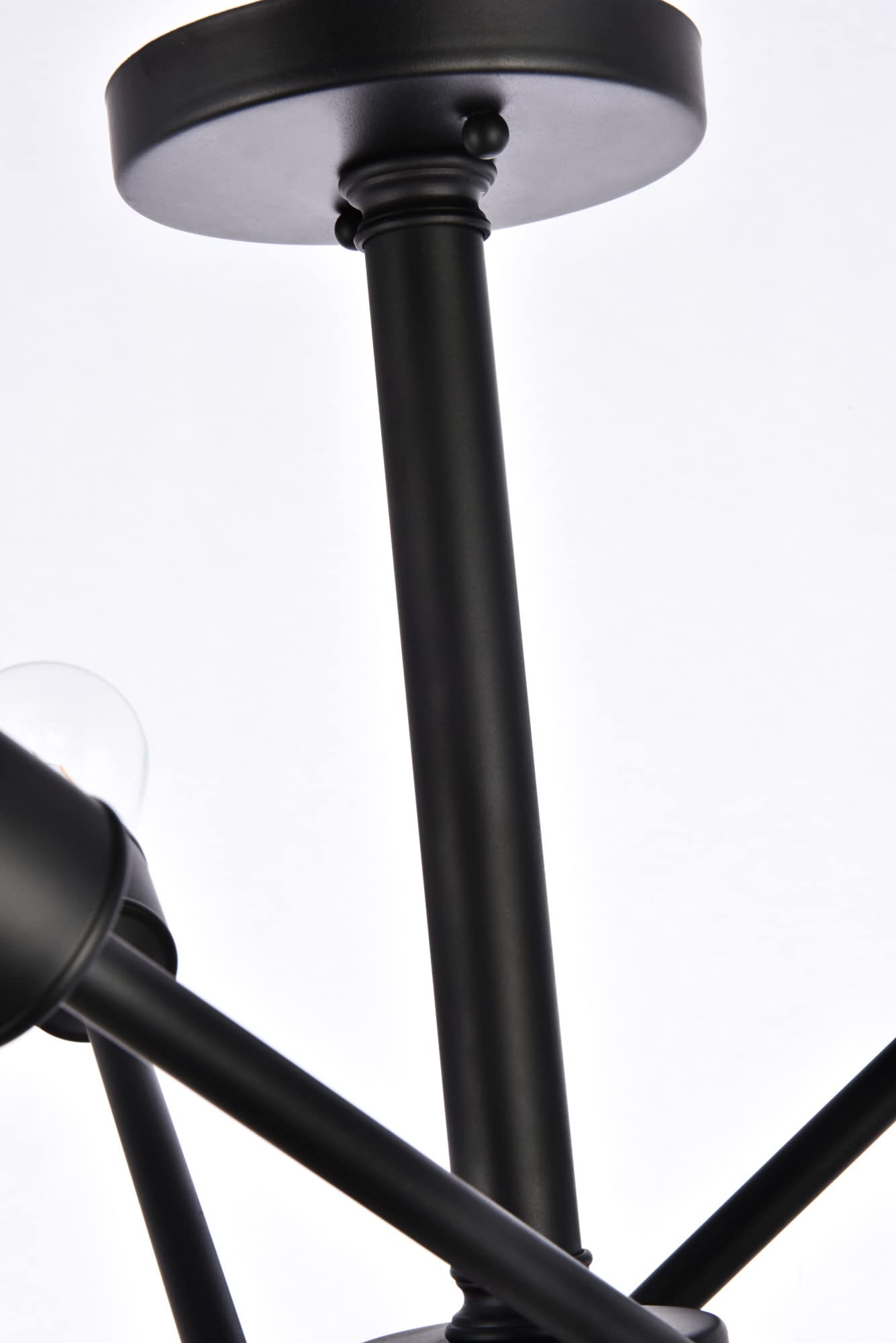 Elegant Lighting Axel Collection 6 Light Flushmount in Black and Brass Finish - 17.1D x 16.6H