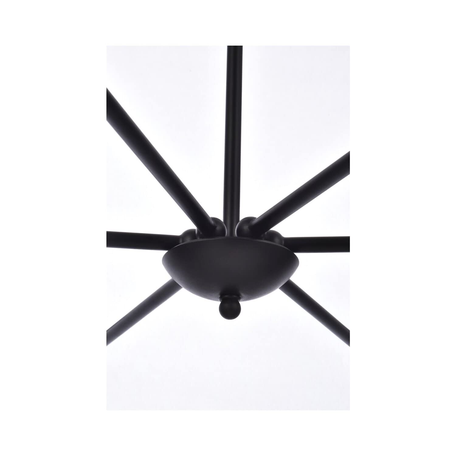 Living District Cohen 6-Light Mid-Century Style Metal Pendant in Black Finish