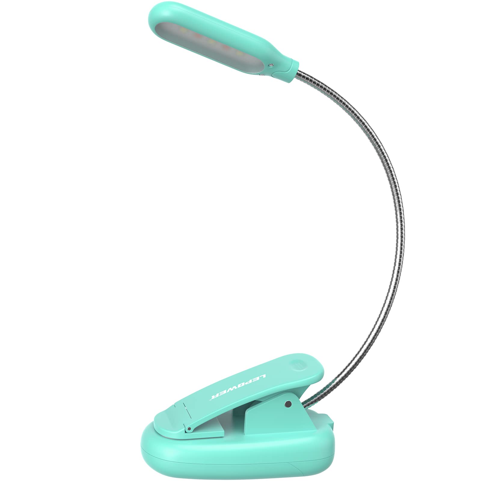 LEPOWER Clip on Book Light/Reading Light/Clip Lamp with 5 LED Eye Care, 3 Color Changeable, Portable Reading Lamp, Battery Opera