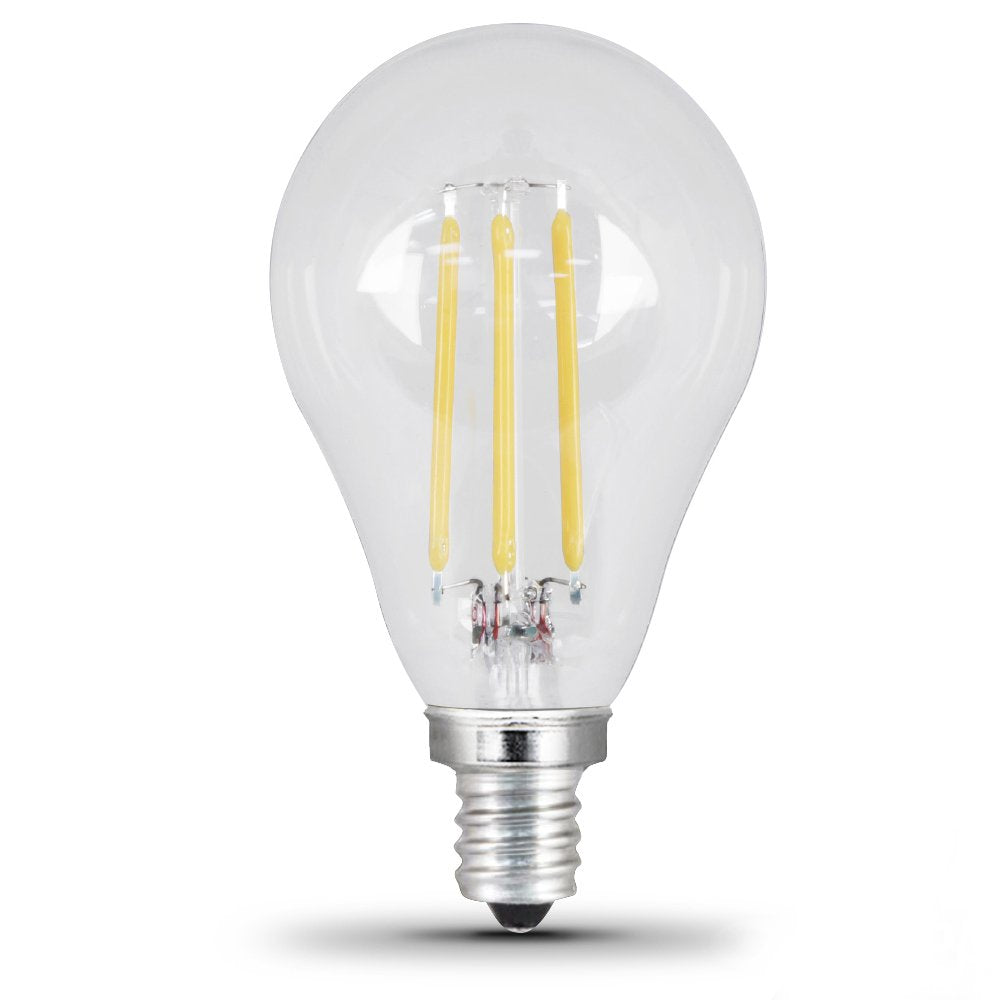Feit Electric Decorative Glass Filament LED Bulb 60W Equivalent Dimmable A15 2 Count Candelabra Clear BPA1560C/850/LED/2