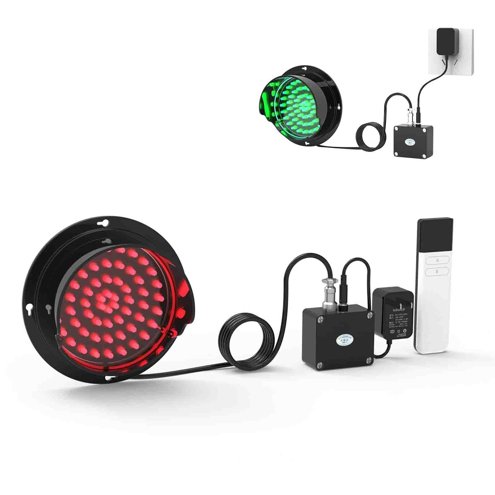 LED Traffic Light with Remote Control, 2-in-1 Red/Green Stop Light, Industrial Signal Lamp, Loading Dock Traffic Indicator Warni