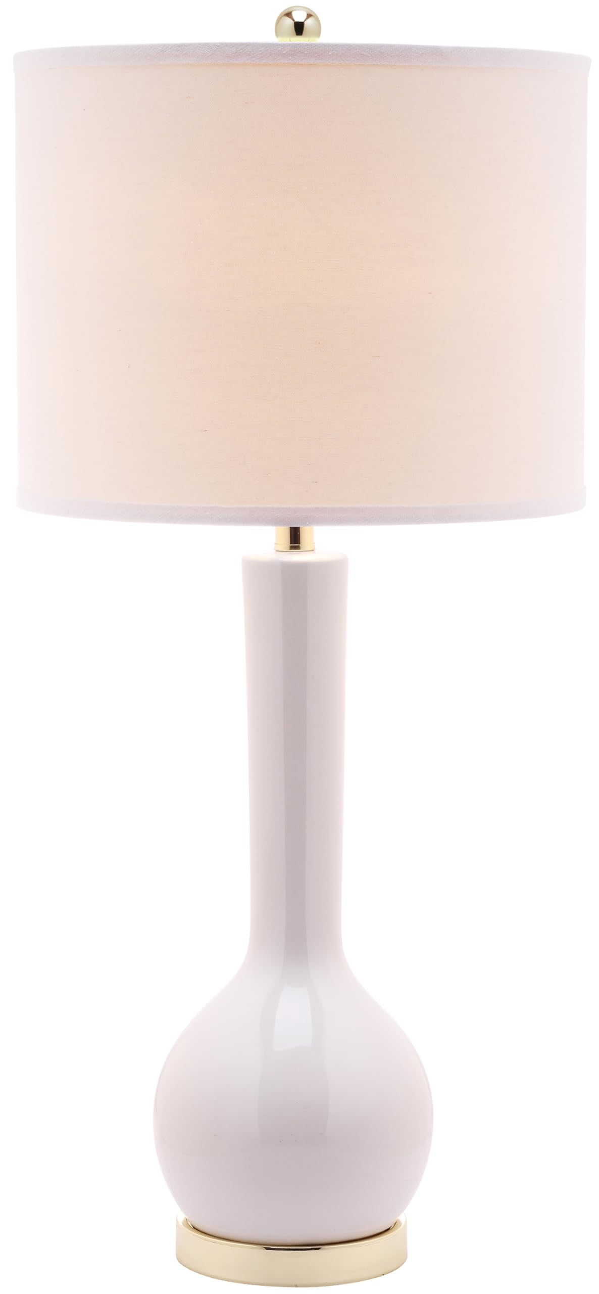 SAFAVIEH Lighting Collection Mae Long Neck Modern Contemporary White Ceramic 31-inch Bedroom Living Room Home Office Desk Nights
