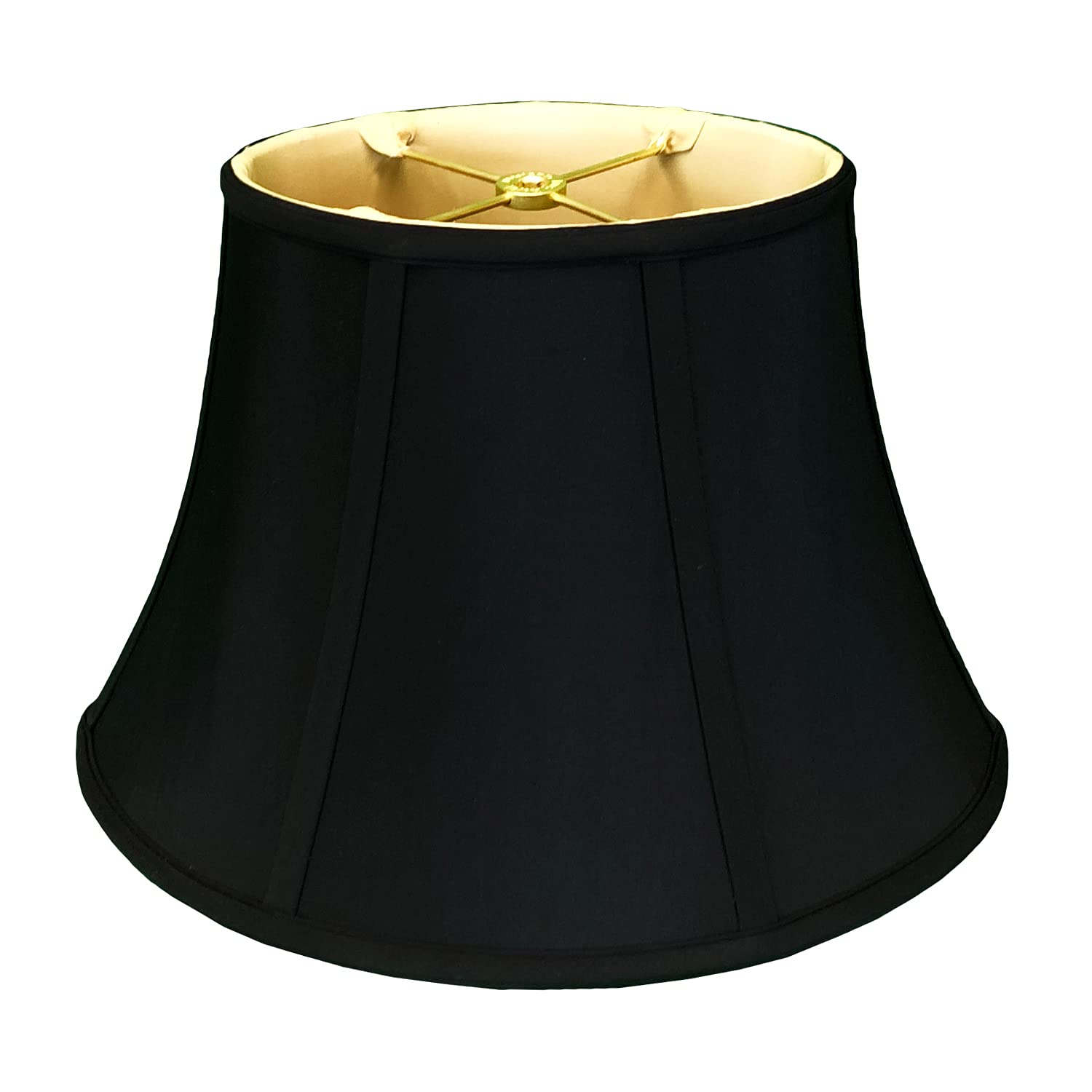 Royal Designs Oval Flare Bottom Outside Corner Basic Lamp Shade, Black, (8.5&quot;&quot; x 6&quot;&quot;) x (14&quot;&quot; x 11&quot;&quot;) x 10&quot;&quot; (BS-725-14BLKGL)