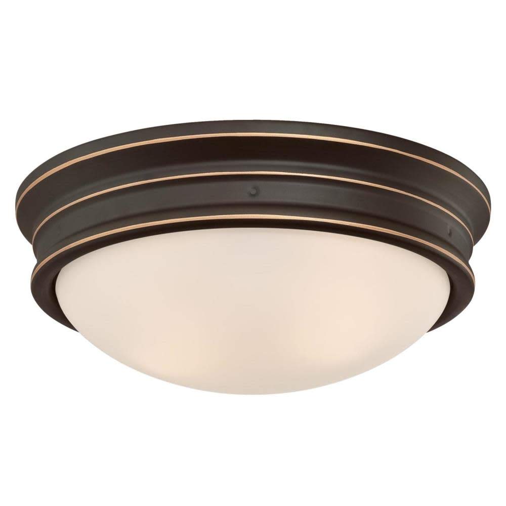 Westinghouse 6370600 Meadowbrook 13-Inch, Two-Light Indoor Flush Mount Light Fixture, Oil Rubbed Bronze Finish And Frosted Glass