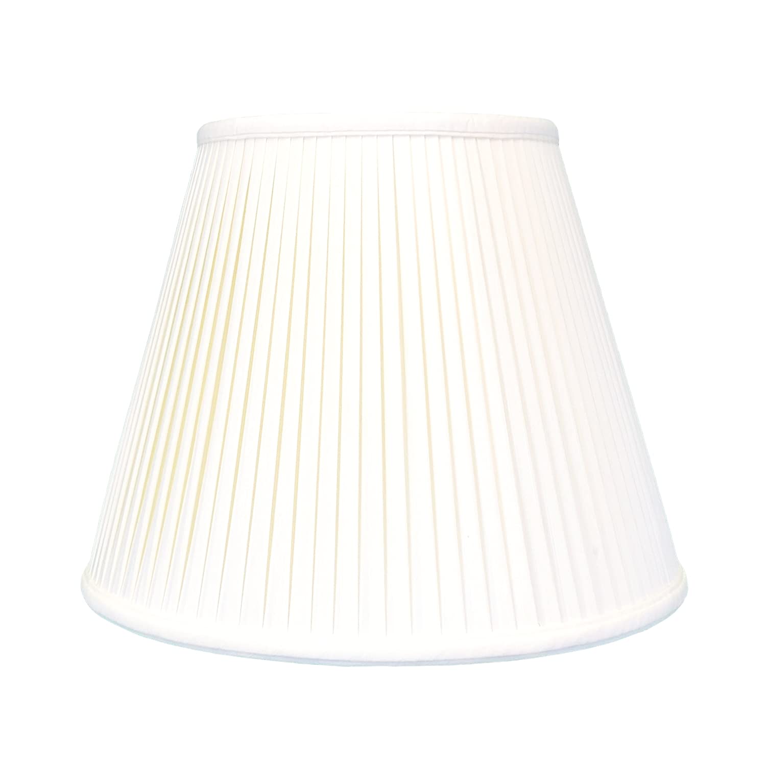 Royal Designs Deep Empire Side Pleat Basic Lamp Shade, White, 9&quot; X 16&quot; X 12.25, Bs-728-16Wh