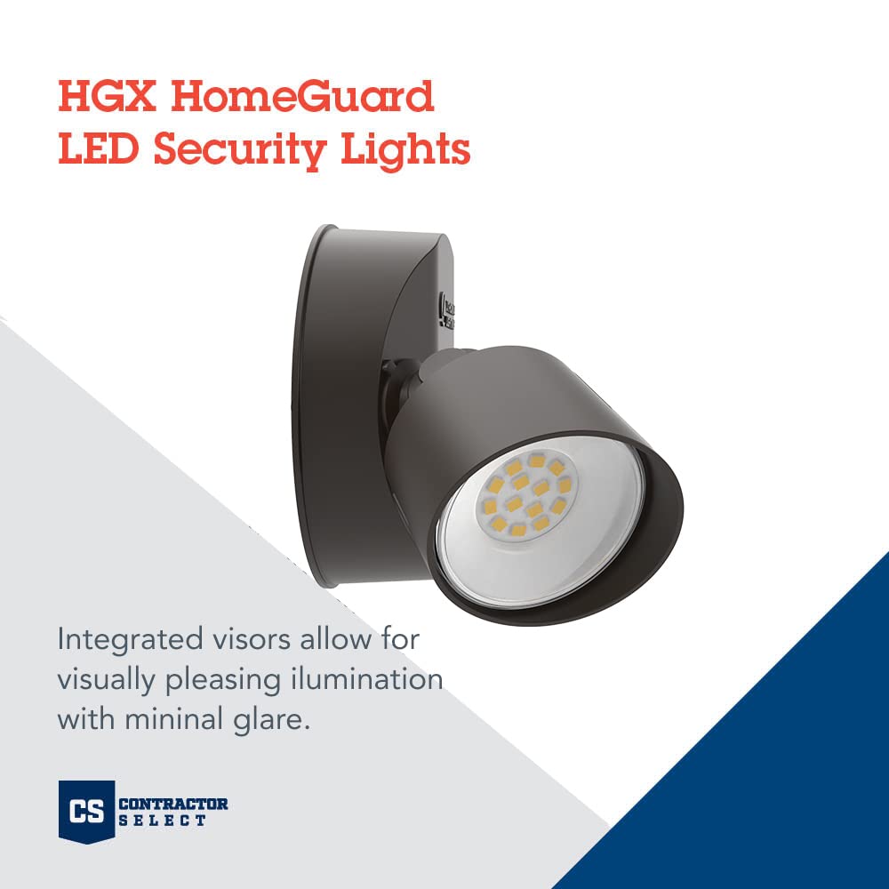 Lithonia Lighting HGX LED Outdoor Security Floodlight, 2-Light, 4000K, White, Aluminum, Model HGX LED 2RH 40K 120 WH M2