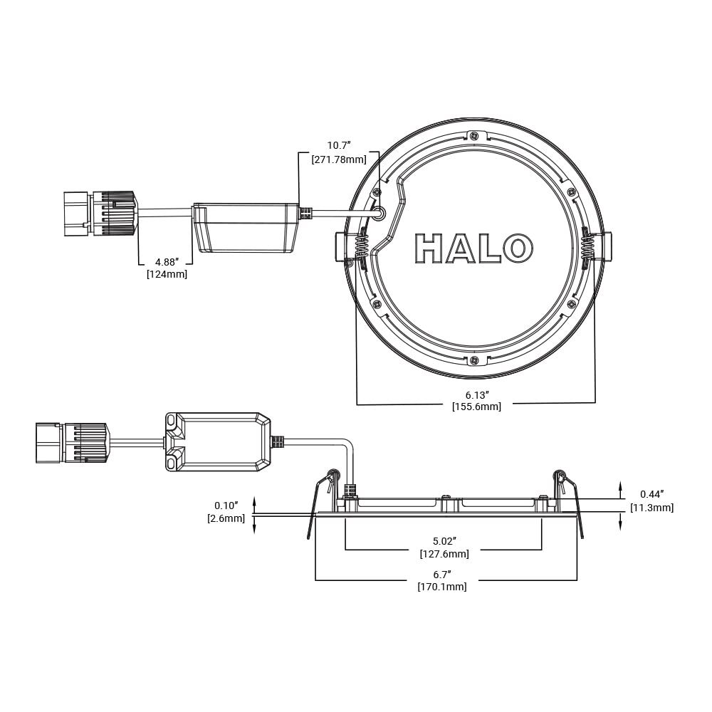 Halo Quicklink 6 Inch Canless Ultra-Thin Recessed Lighting Led Wafer Light For Ceiling And Shower - 1 Pack Add On Fixture - 975