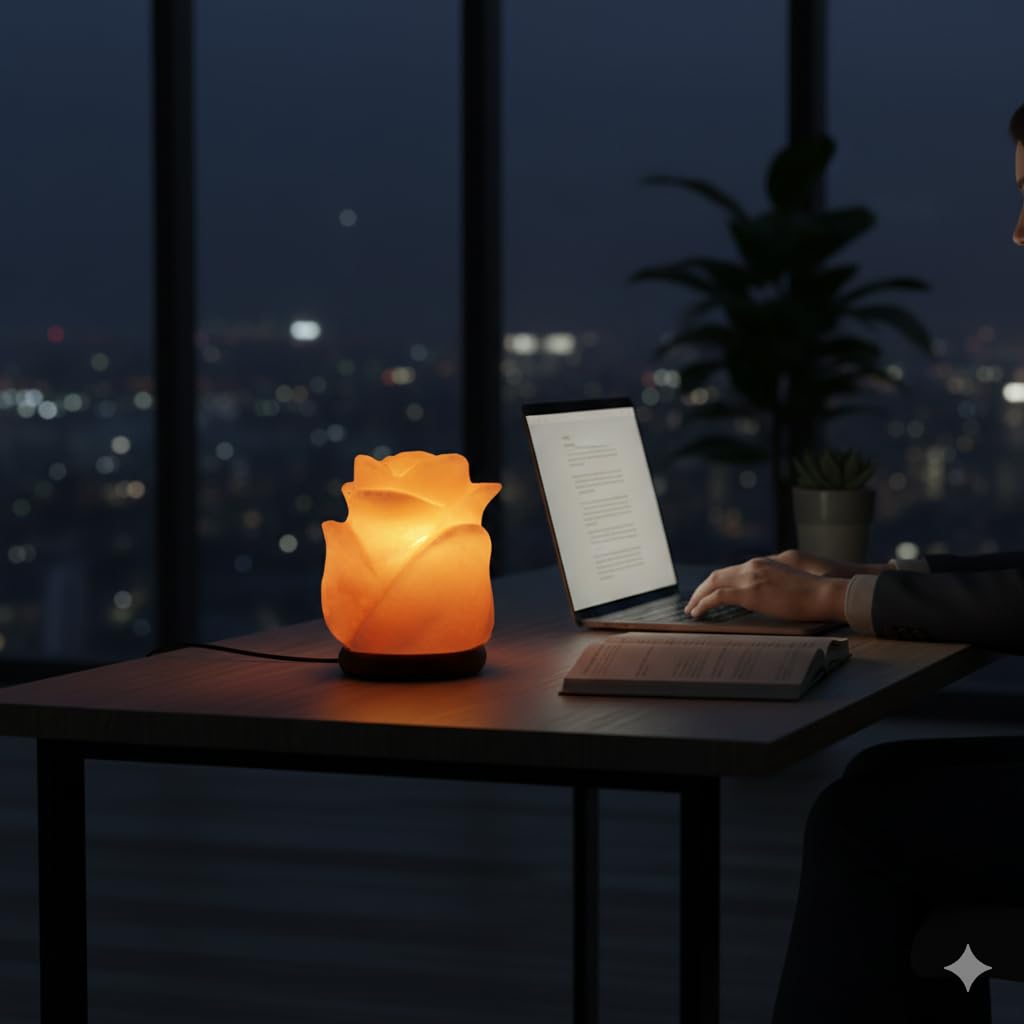 NatureBoost HL Himalayan Pink Salt USB Multi Colored lamp (Flower)