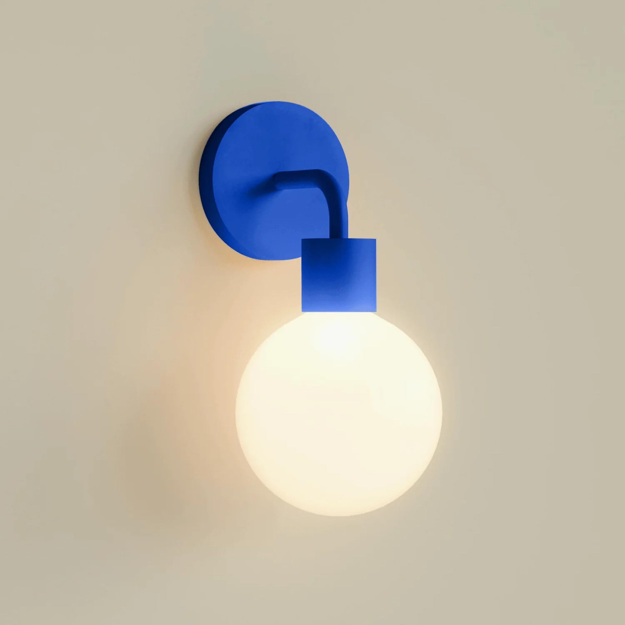 Poplight Wireless Wall Sconce (Shark Tank) Rechargeable & Dimmable LED Light w/App Control & Damage-Free Install  Moveable Modern Ambient Lighting for Elegant Home & Bedroom Decor | Blue