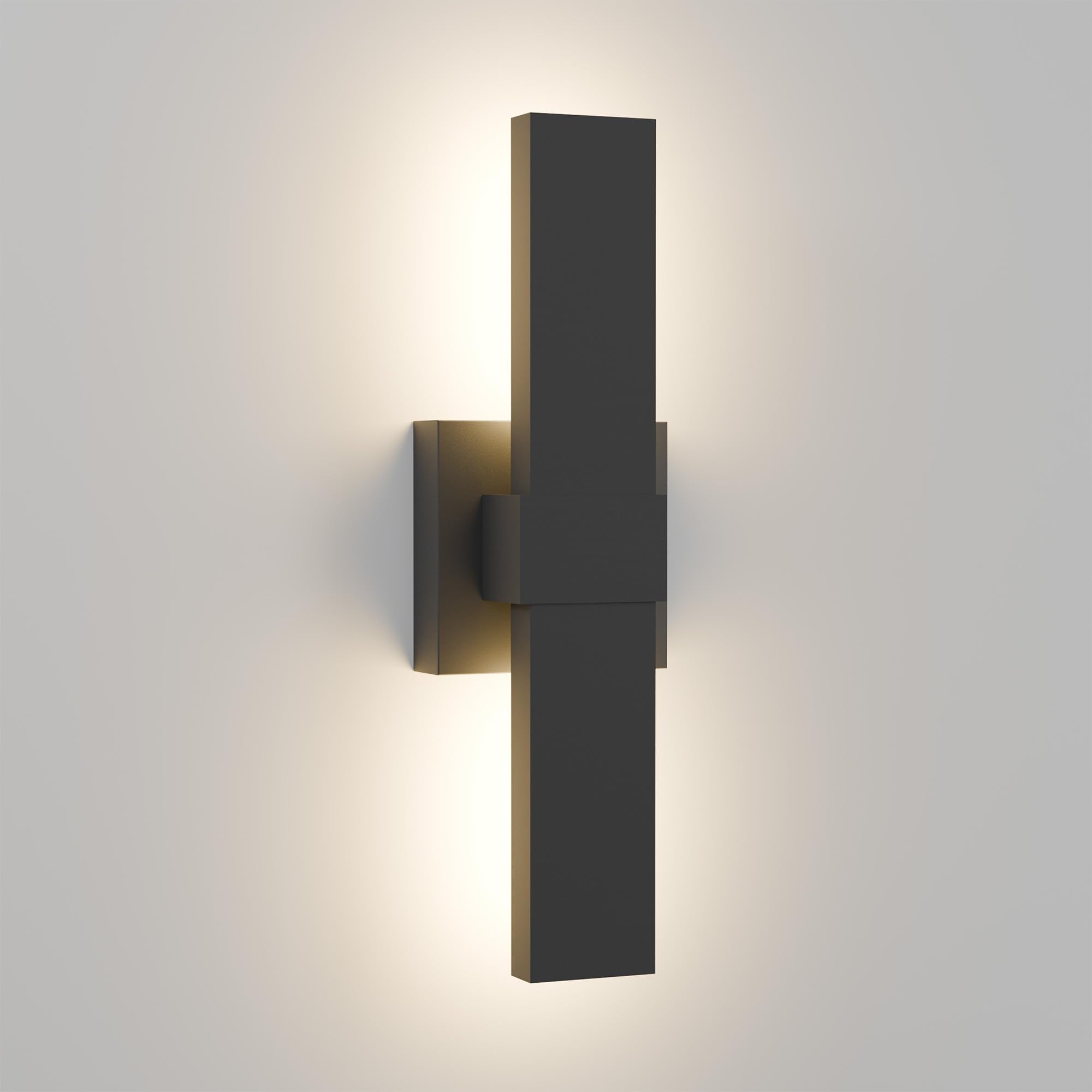 Lamqee 15.8 In Aluminum Long Outdoor Wall Lights  3000K 500Lm Led Waterproof Ip65  Modern Exterior Lighting Fixture Linear Outdoor Sconce Wall Mount Outside Lighting For House Porch Patio Garage Door