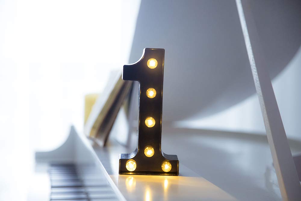 Foaky Black Marquee Numbers, Light Up Numbers, Lights Sign For Night Light Wedding Birthday Party Battery Powered Christmas Lamp