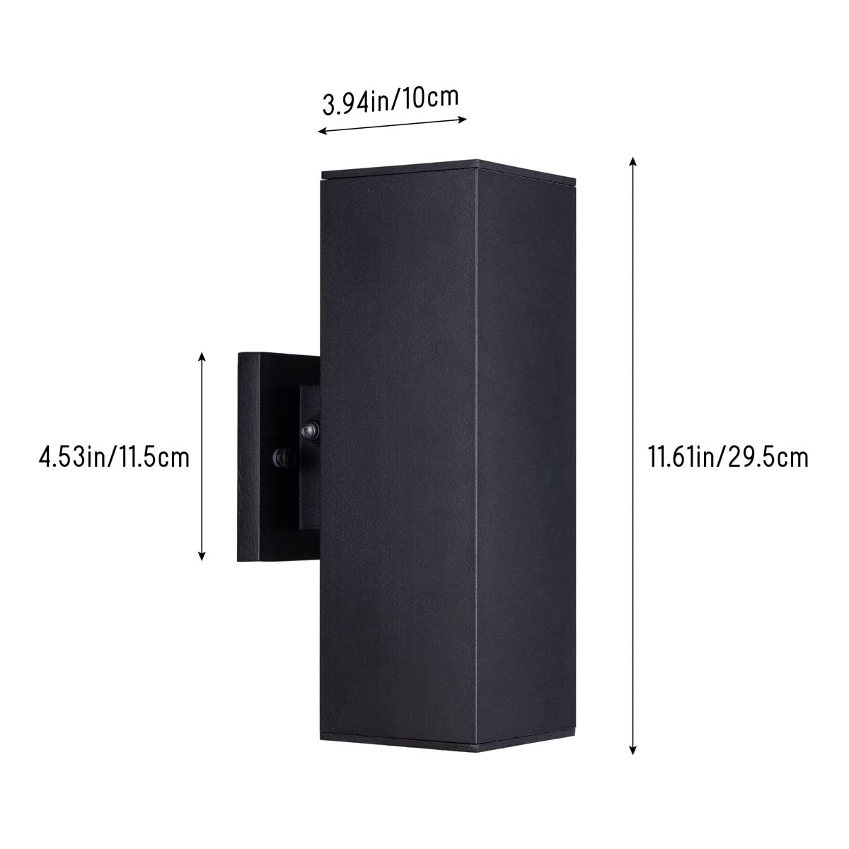 Mirrea Modern Outdoor Porch Light 2-Pack, Dusk To Dawn Sensor, Matte Black Aluminum, Waterproof