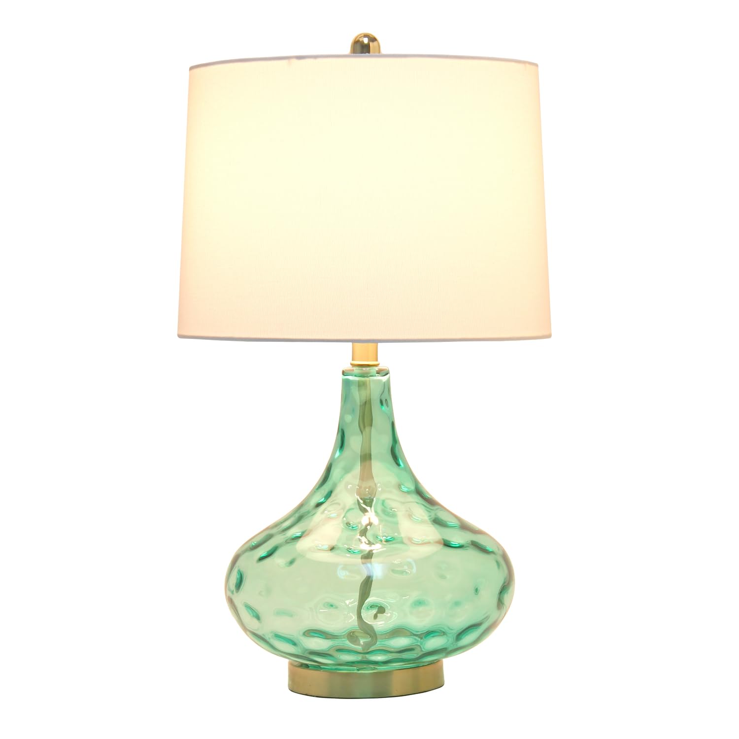 All The Rages 24in Wavy Colored Glass Table Lamp, Seafoam, Model LHT-3016-SF, Contemporary Design