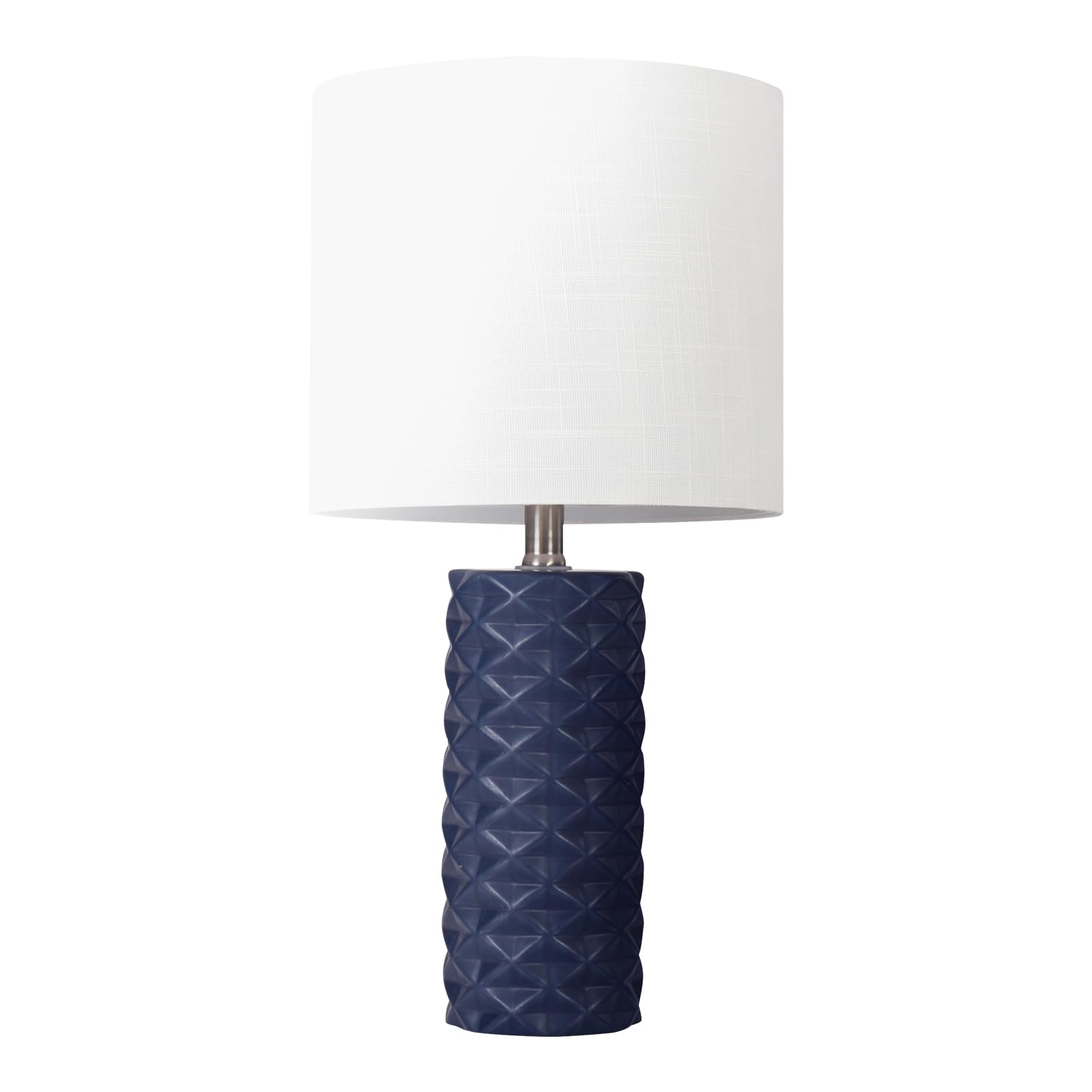 Hgnpjc Navy Ceramic Table Lamp 20'' Modern Nightstand Lamps Set Of 2 Navy Blue Lamp With Fabric Shade Bedside Table Lamp For Liv