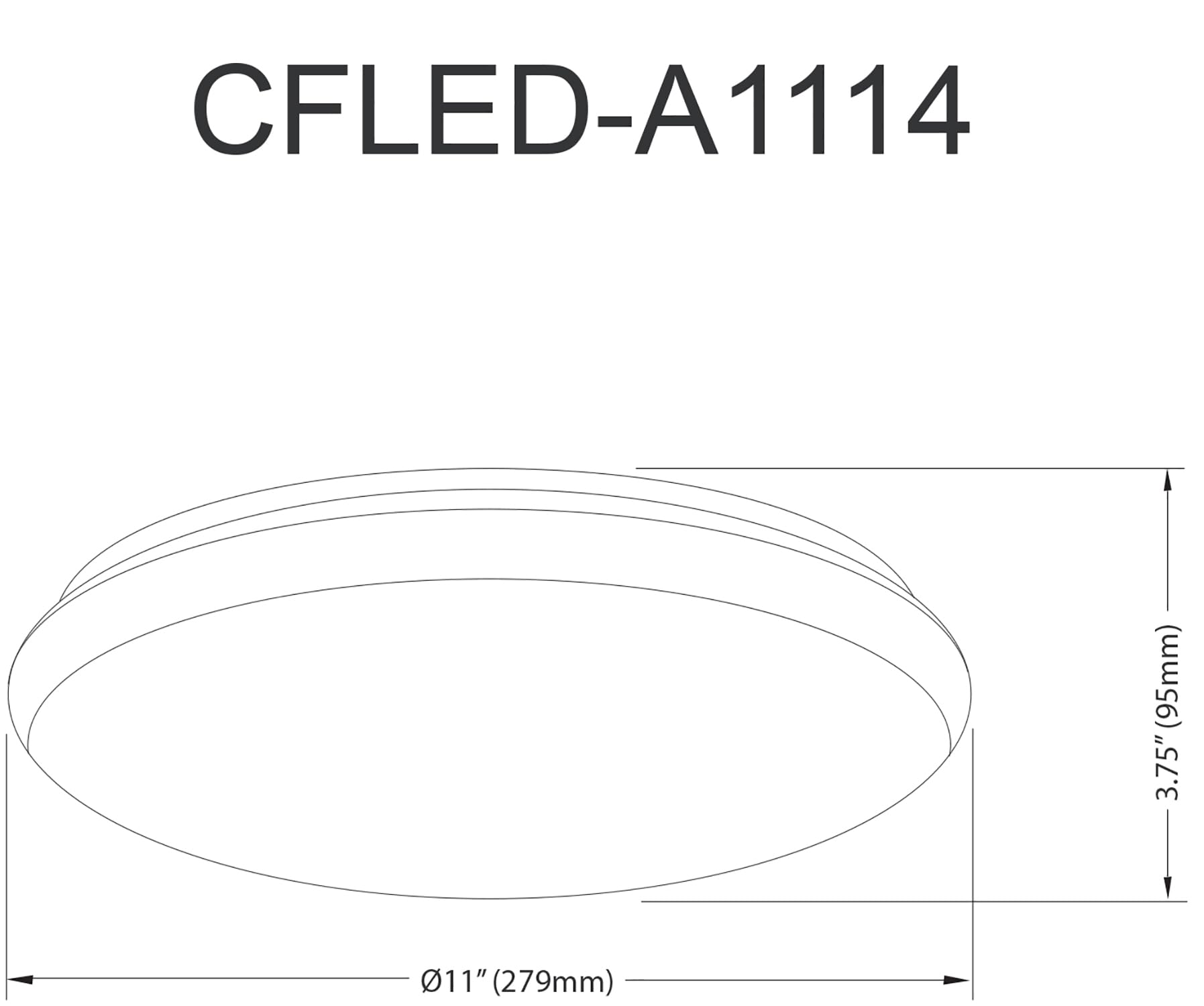 Dainolite Led Ceiling Flush 14W 280Mm (11")