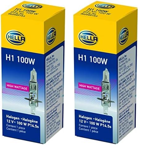 HELLA H1 100W High Wattage Bulb, 12V (Pack of 2)