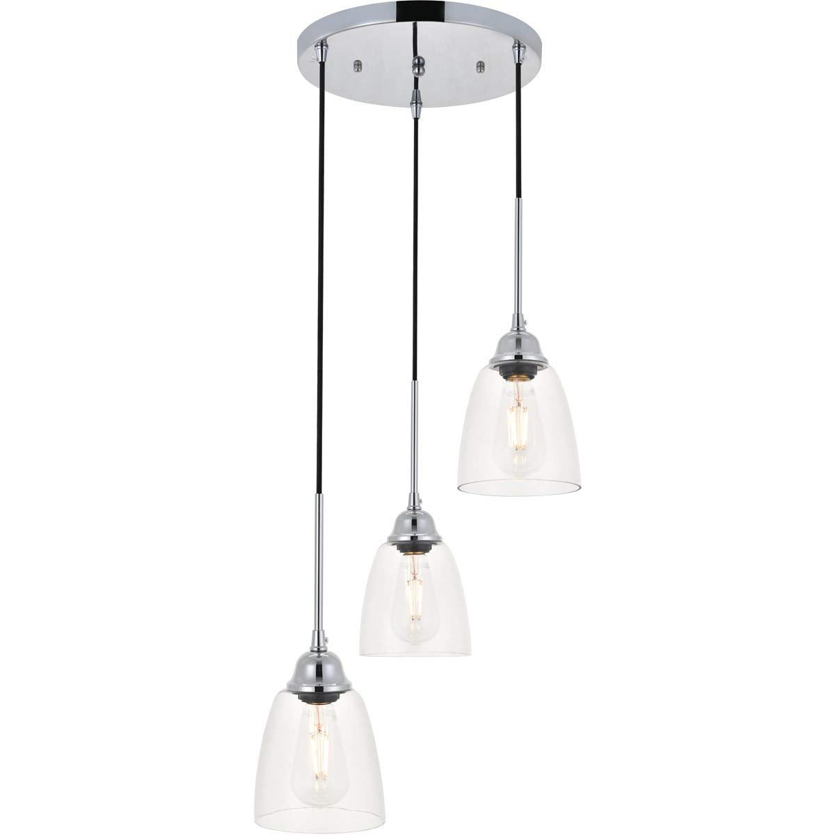 Living District Felicity 3 Light Chrome Pendant
