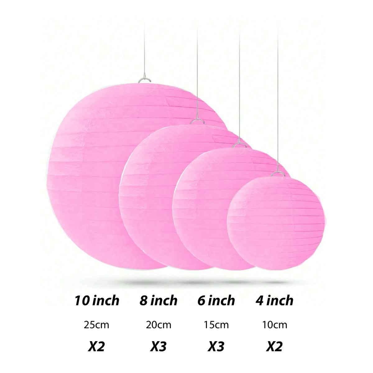 Capesaro Pink Paper Lanterns Decorative 10Pcs Party Hanging Decorations For Bachelorette Wedding Birthday Baby Shower Graduation Anniversary Mermaid Themed Room Decor Diy Activities