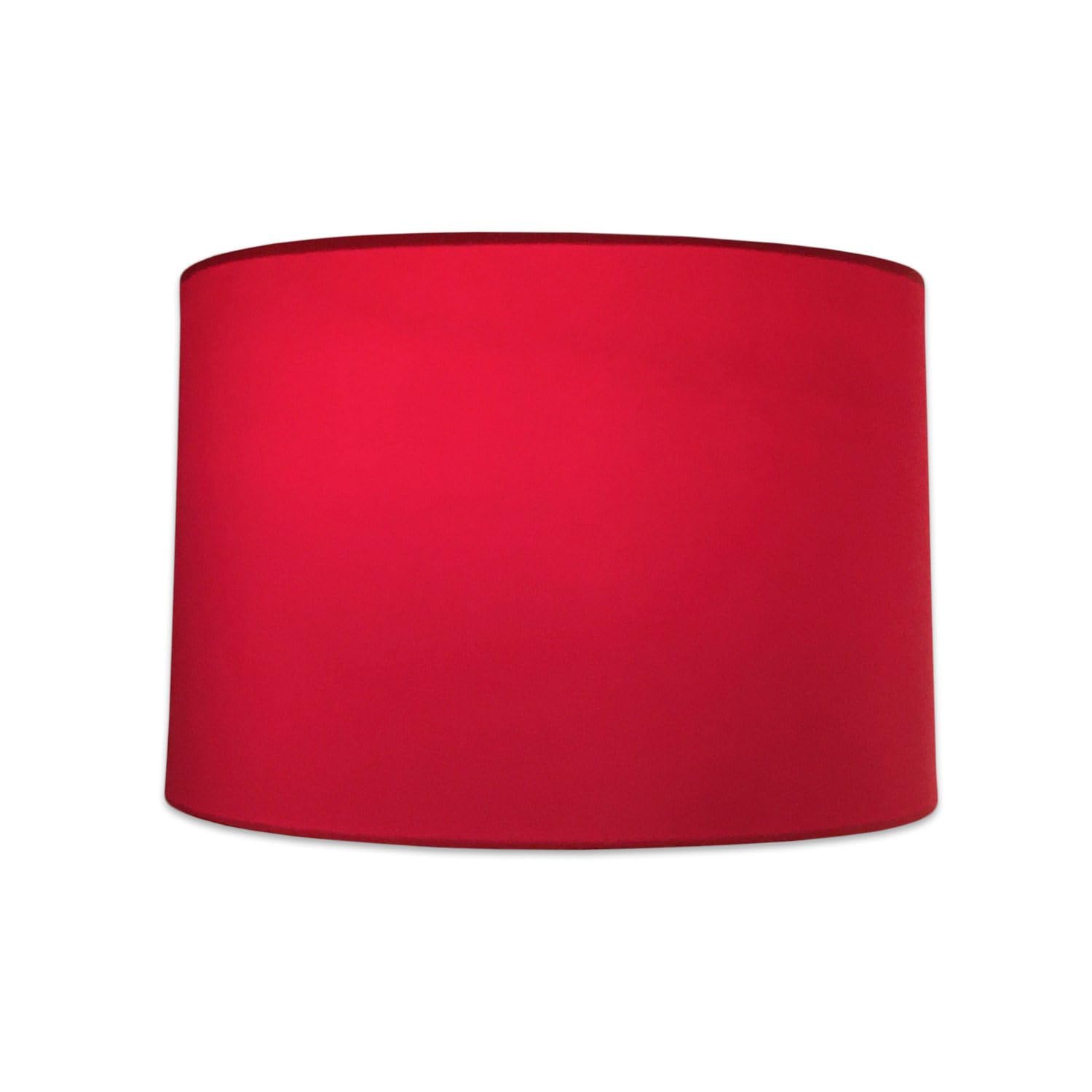 Royal Designs, Inc. Shallow Drum Lamp Shade, 15x16x10, Metal, Red, Model HB-610-16RED-2, 2 Pack