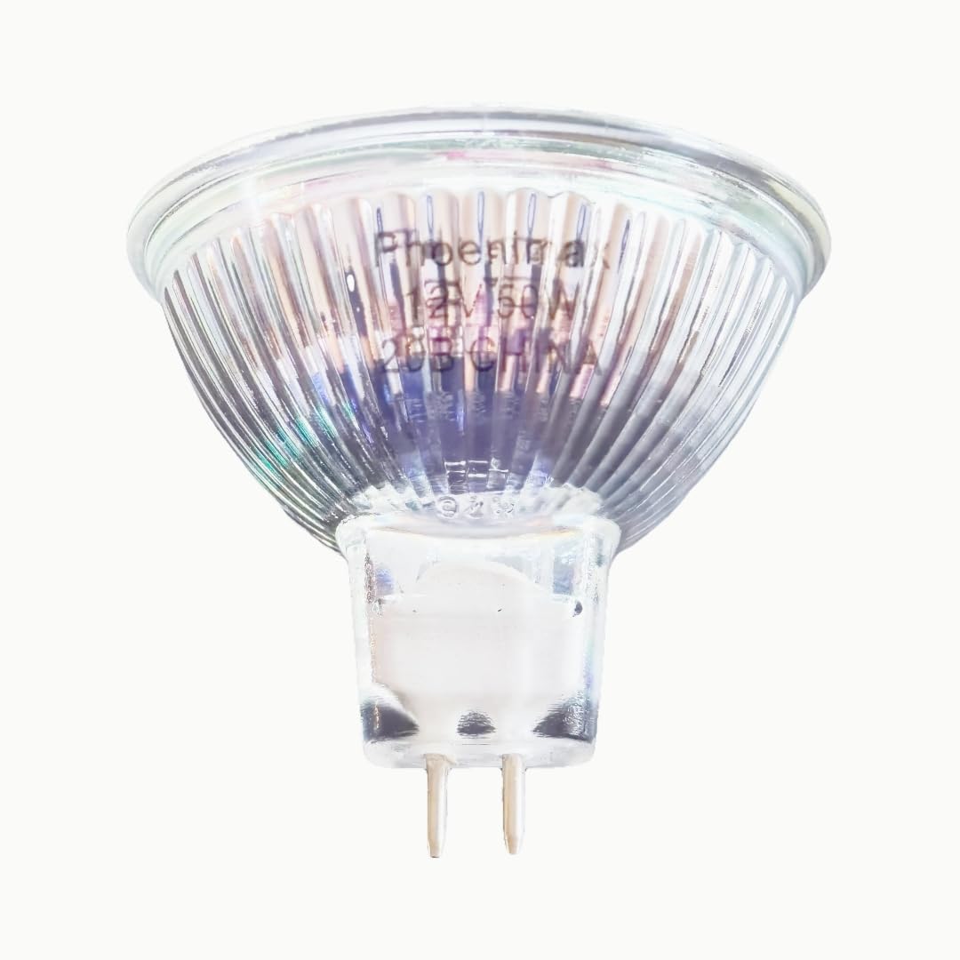Phoenimax 6Pcs Mr16 12V 50W 800Lm Halogen Bulb Gu5.3 Exn Professional Quartz Dichroic Reflector Uv Stop Tempered Glass Cover Dim