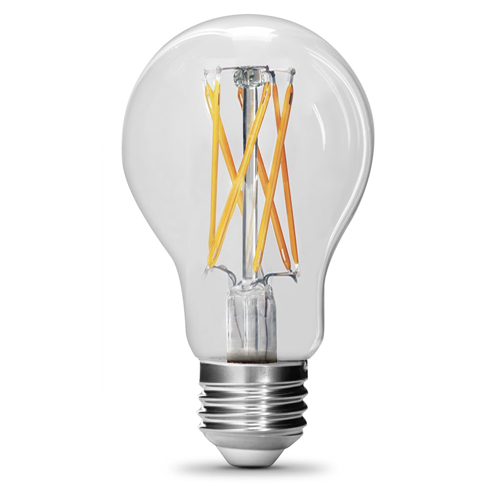 Feit Electric A19 Led Light Bulb, 75W Equivalent, Dimmable, E26 Base, 2700K Soft White, 1100 Lumens, Clear Glass Filament Light