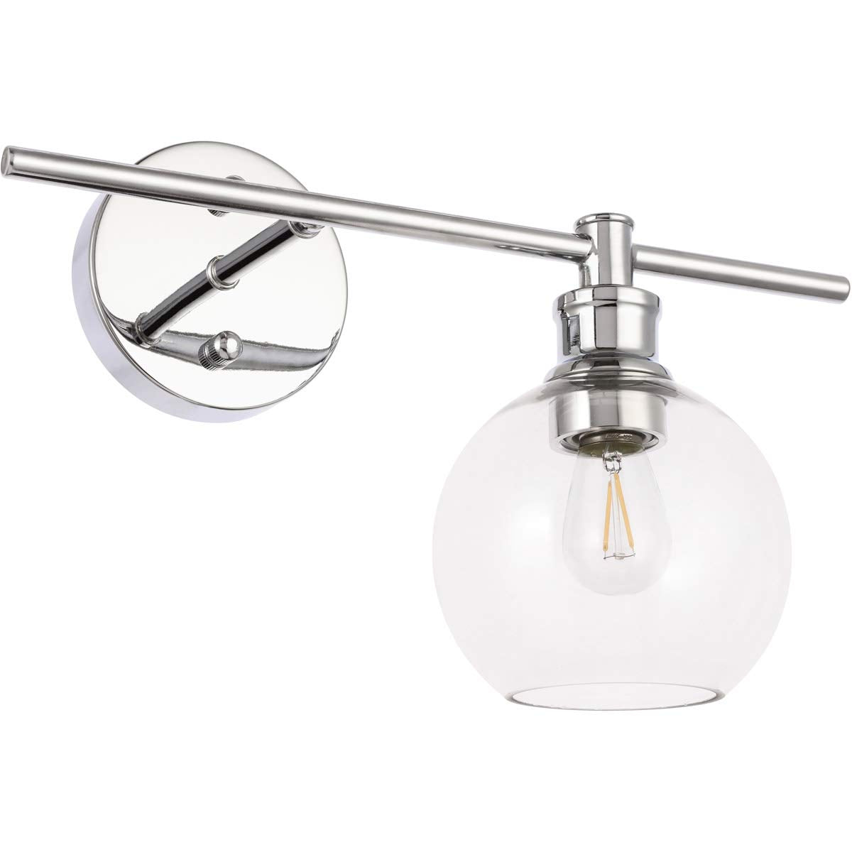 Living District Collier 1 Light Chrome And Clear Glass Right Wall Sconce