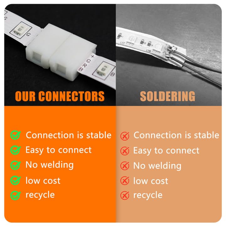 10Pack T-Shaped 3-Pin 10Mm Led Strip Lights Connectors - Solderless, Extendable Terminal Adapters For Ws2811 & Ws2812 & Sk6812 R