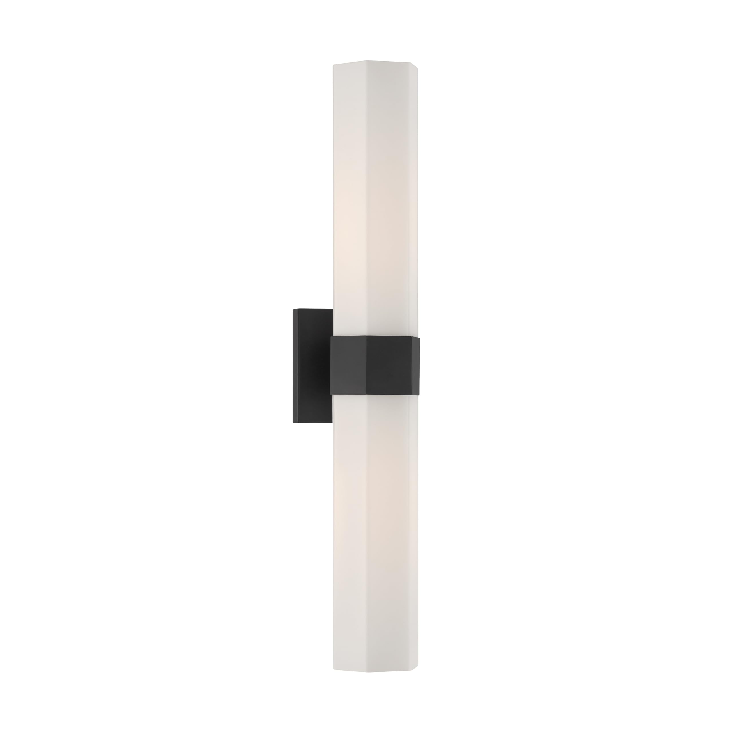 Minka-Lavery Delgada 24 2-Light Bath Bar - Dark Matte Black with Etched Opal Glass (Bulb Not Included)