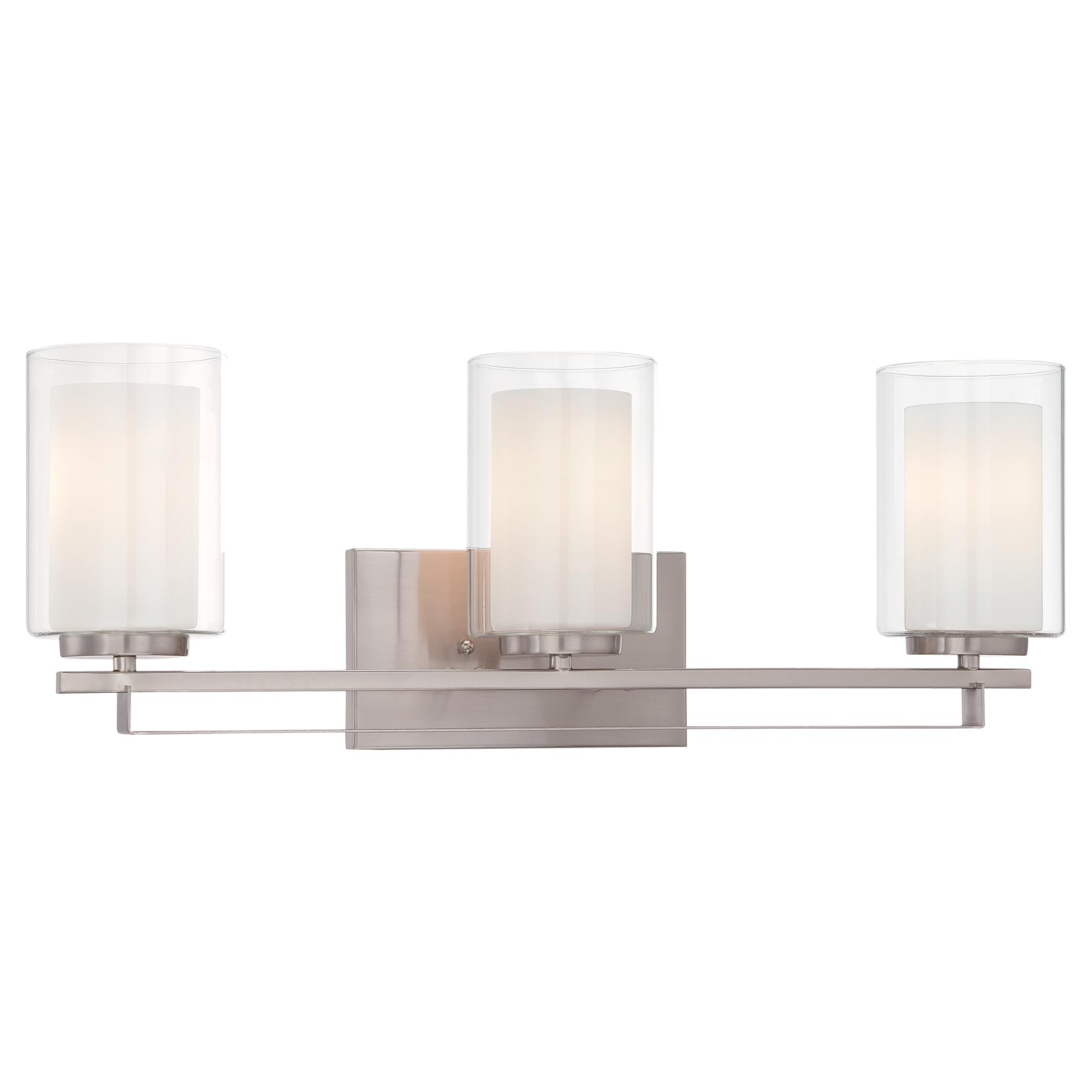 Minka Lavery 6103-84 Parsons Studio Vanity Bath Light, 3-Light, 300 Total Watts, 24-in H x 8.75-in W, Brushed Nickel