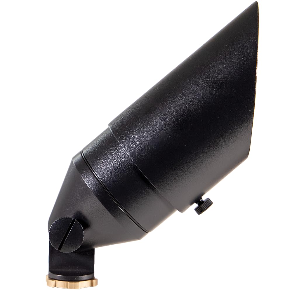 Volt Top Dog Scotty 12V Cast Brass Outdoor Spotlight (Black) With 5W 2700K Warm White 400 Lumen Mr16 Led Bulb For Low Voltage La