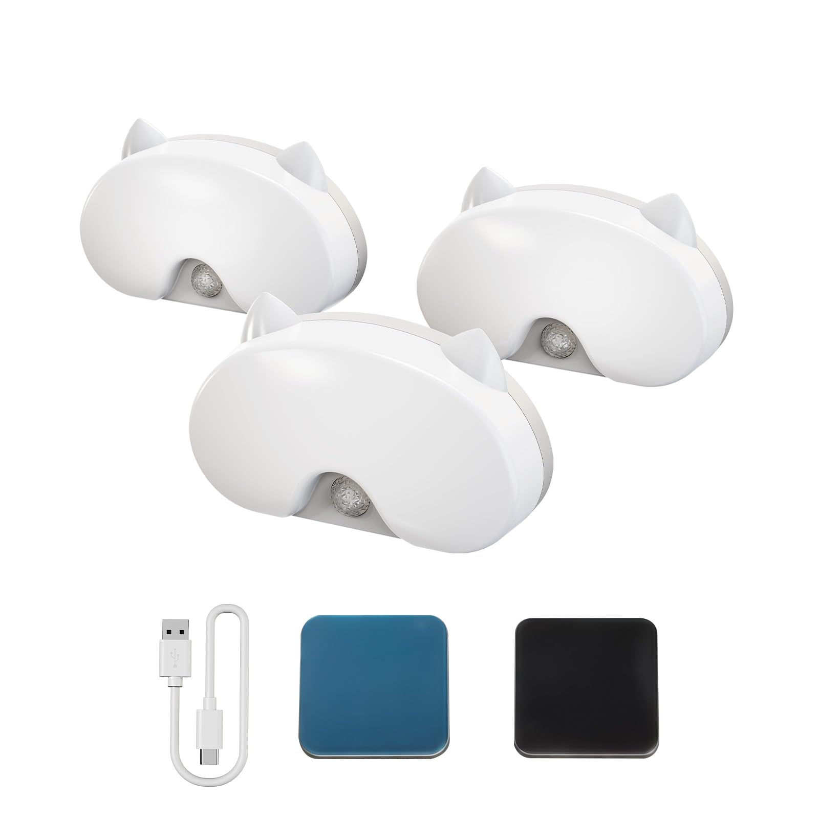 Blissfuhue Motion Sensor Stair Light, Rechargeable, Magnetic, LED, Small, White, Model MAOMI
