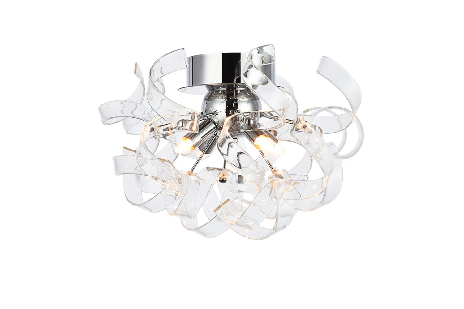 Elegant Lighting 2104F14C Ritz Collection Flush Mount D14&quot; H11&quot; 4-Light