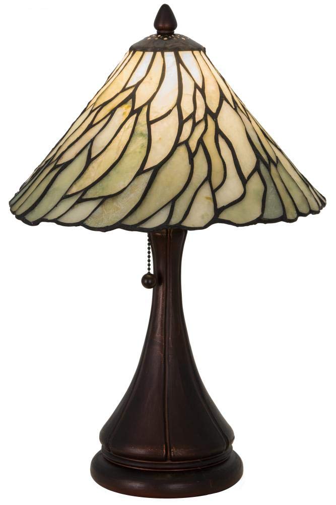 Meyda Tiffany One Light Table Lamp, Willow Collection, Wrought Iron, 12 inches, Model 107365, Bronze/Dark Finish