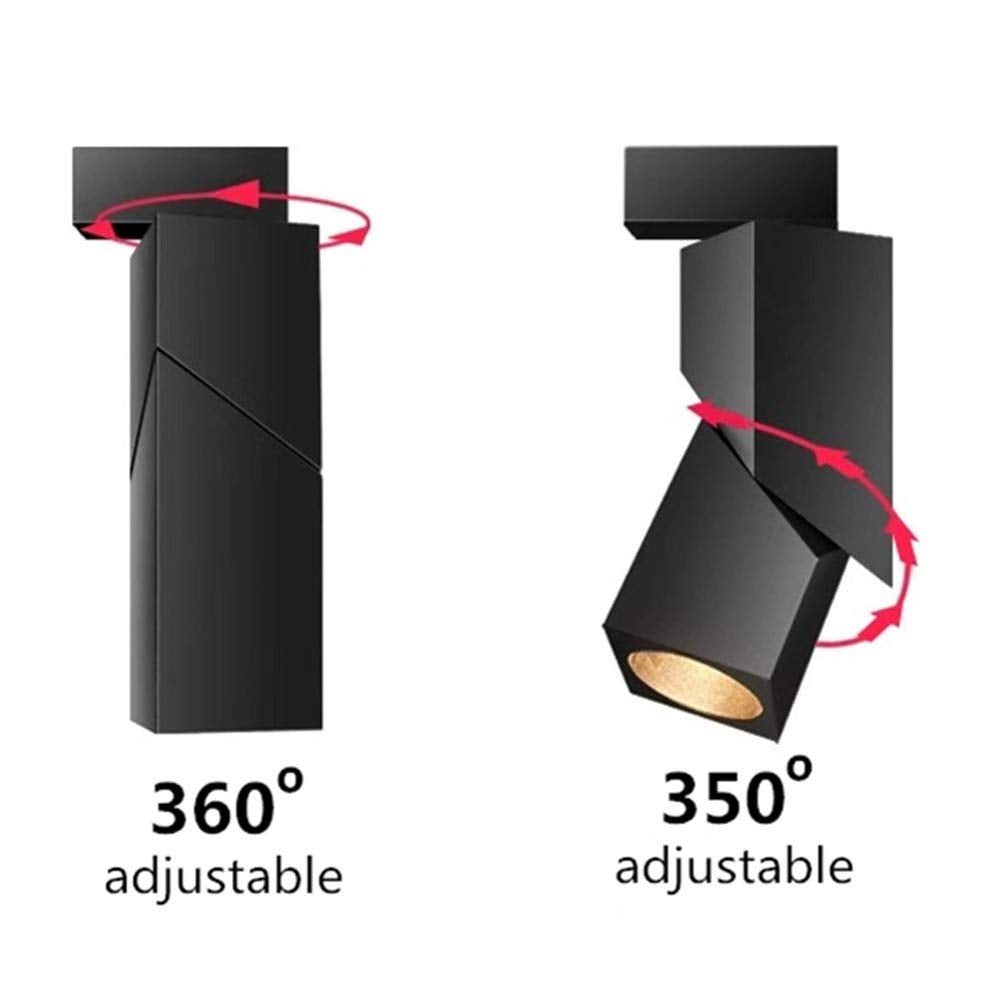 Yodaba Led Indoor Ceiling Spotlight 360Adjustable Wall Light - Art Diy Spotlights -12W Warm White Light 3000K Ceiling Downlight