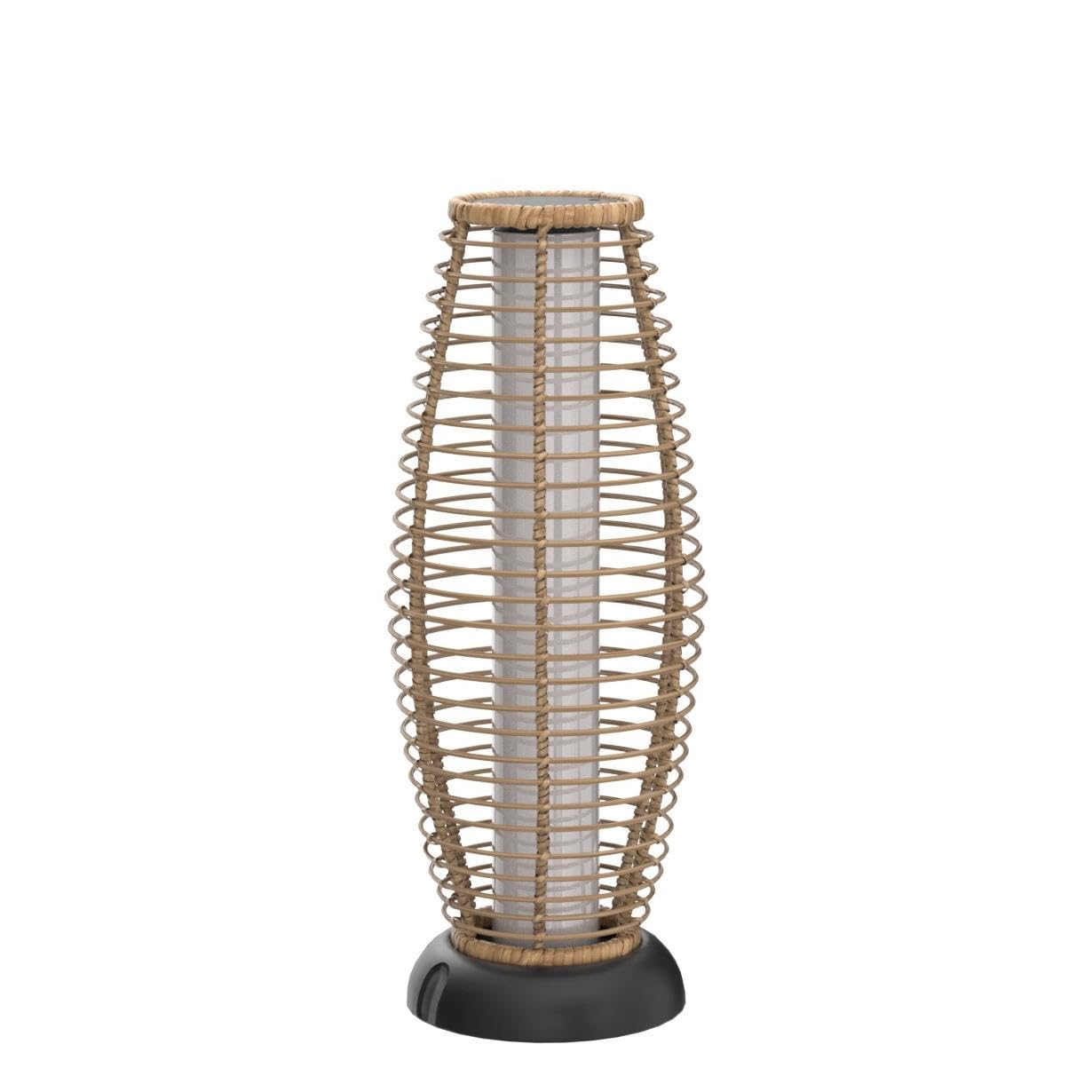 Grand patio Outdoor Floor Lamp Solar Powered Rattan Deck Light, Large, Austin Natural Brown, Weather-Resistant, Model AUSTIN