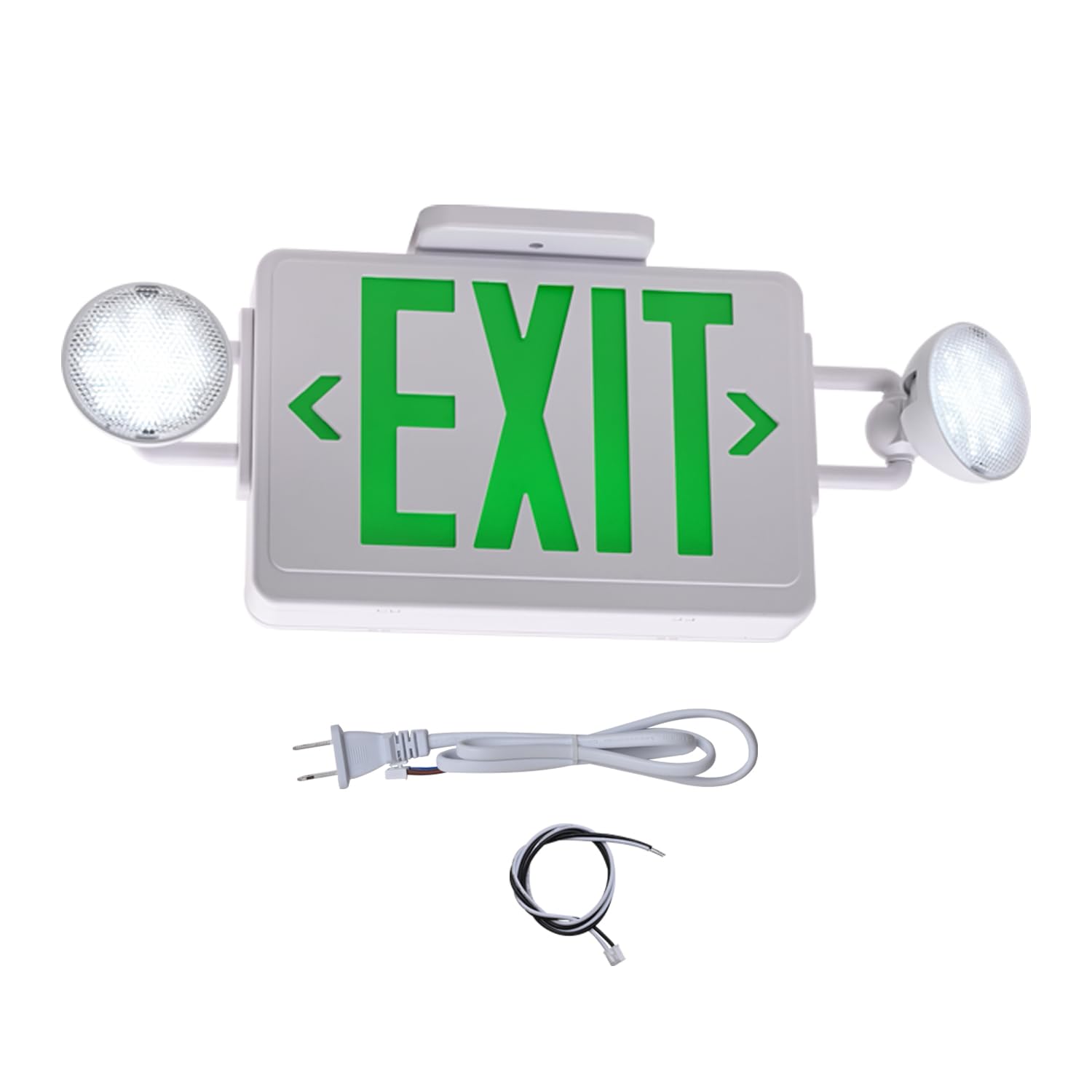 Apmeetlux LED Exit Signs with Emergency Lights,200lm 3Hours Green Emergency Exit Sign with Lights Battery Backup, Double Face UL