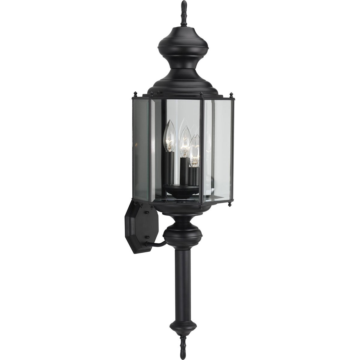 Progress Lighting P5831-31 Outdoor Lantern, Brass, 28.5inx7inx7in, Black