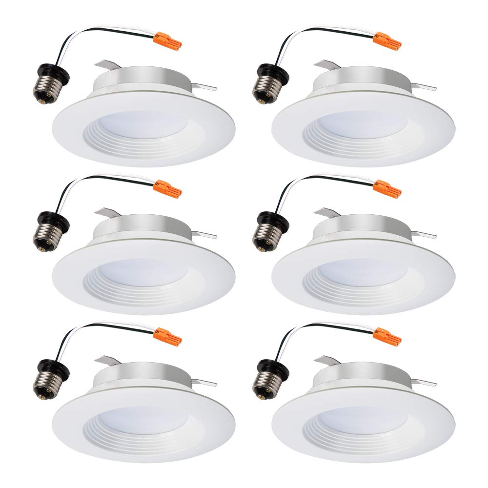 HALO 4 inch 3000K Color Temperature White Integrated LED Recessed Retrofit Trim (6 Pack)