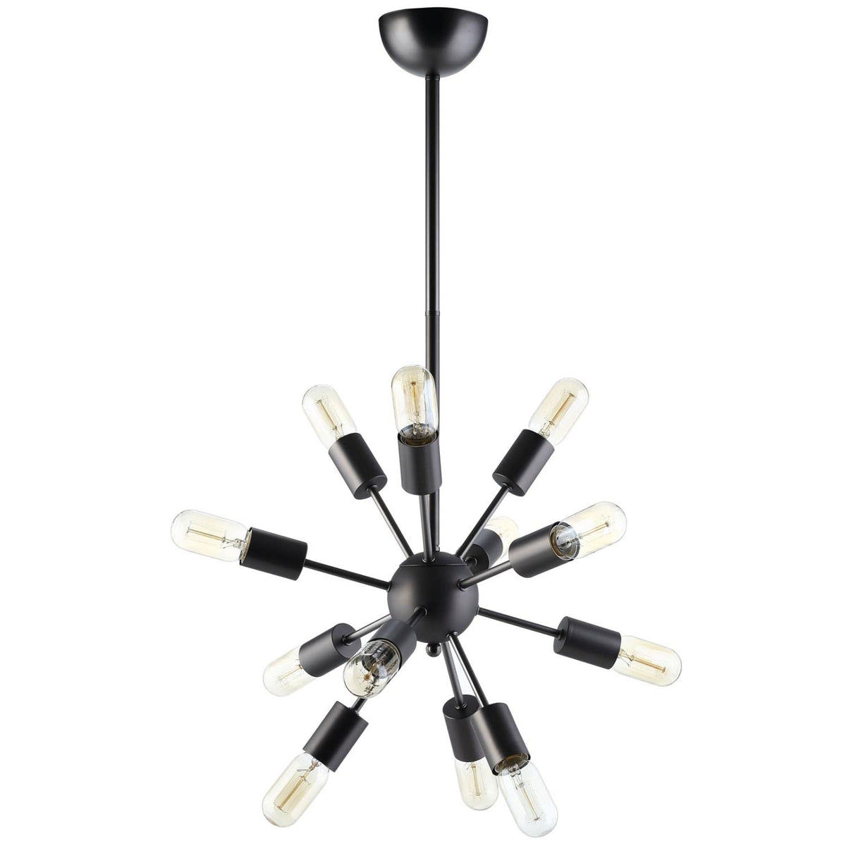 Modway Spectrum Mid-Century Modern Steel Ceiling Light Pendant Chandelier In Black