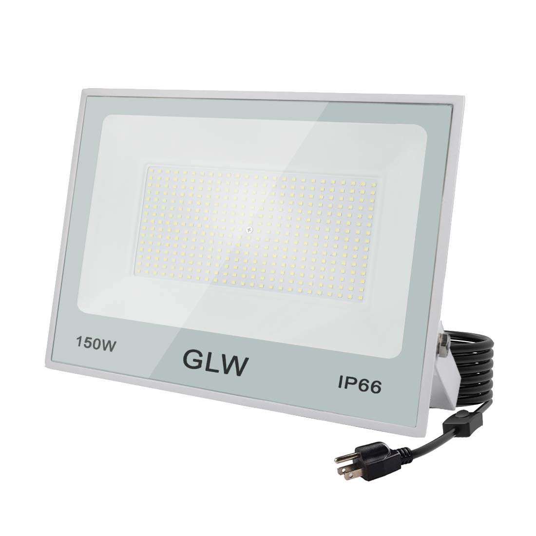 Glw Led 150W Flood Light Ip66 Waterproof Super Bright Work Lights,13,000Lm 6500K Daylight White Outdoor Spotlight For Garage,Playgrounds,Parking Lot,Basketball Court